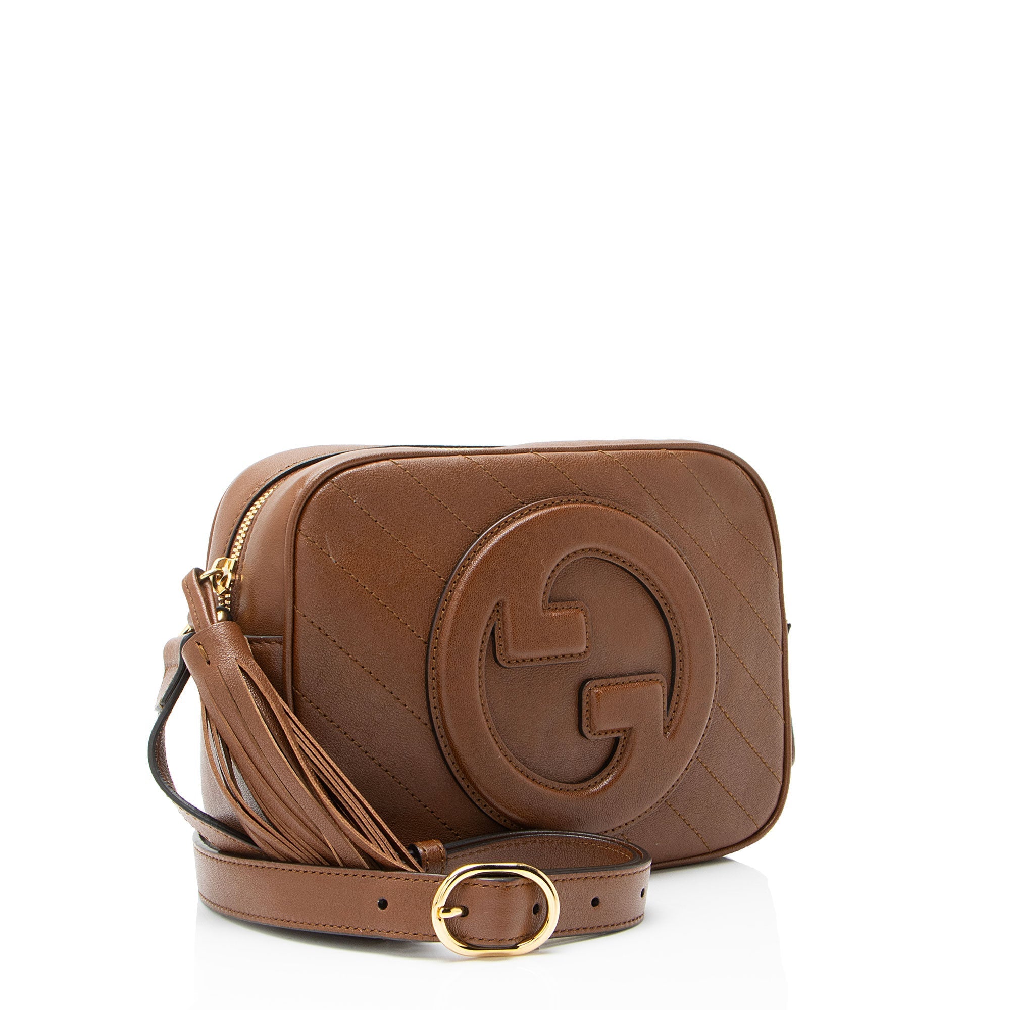 Gucci Diagonal Stitched Calfskin Blondie Camera Bag