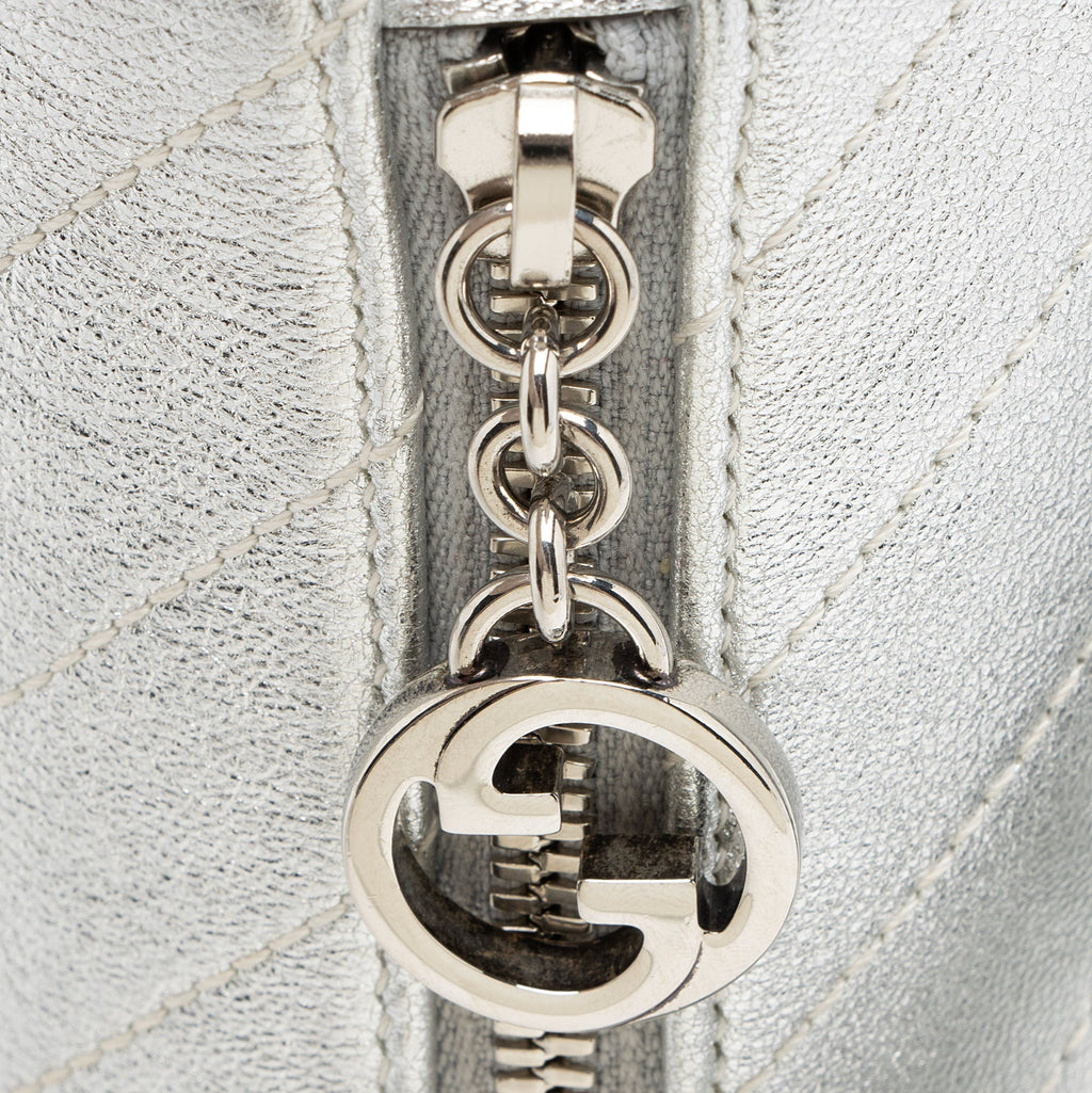 Gucci Metallic Calfskin Blondie Mini Barrel Bag