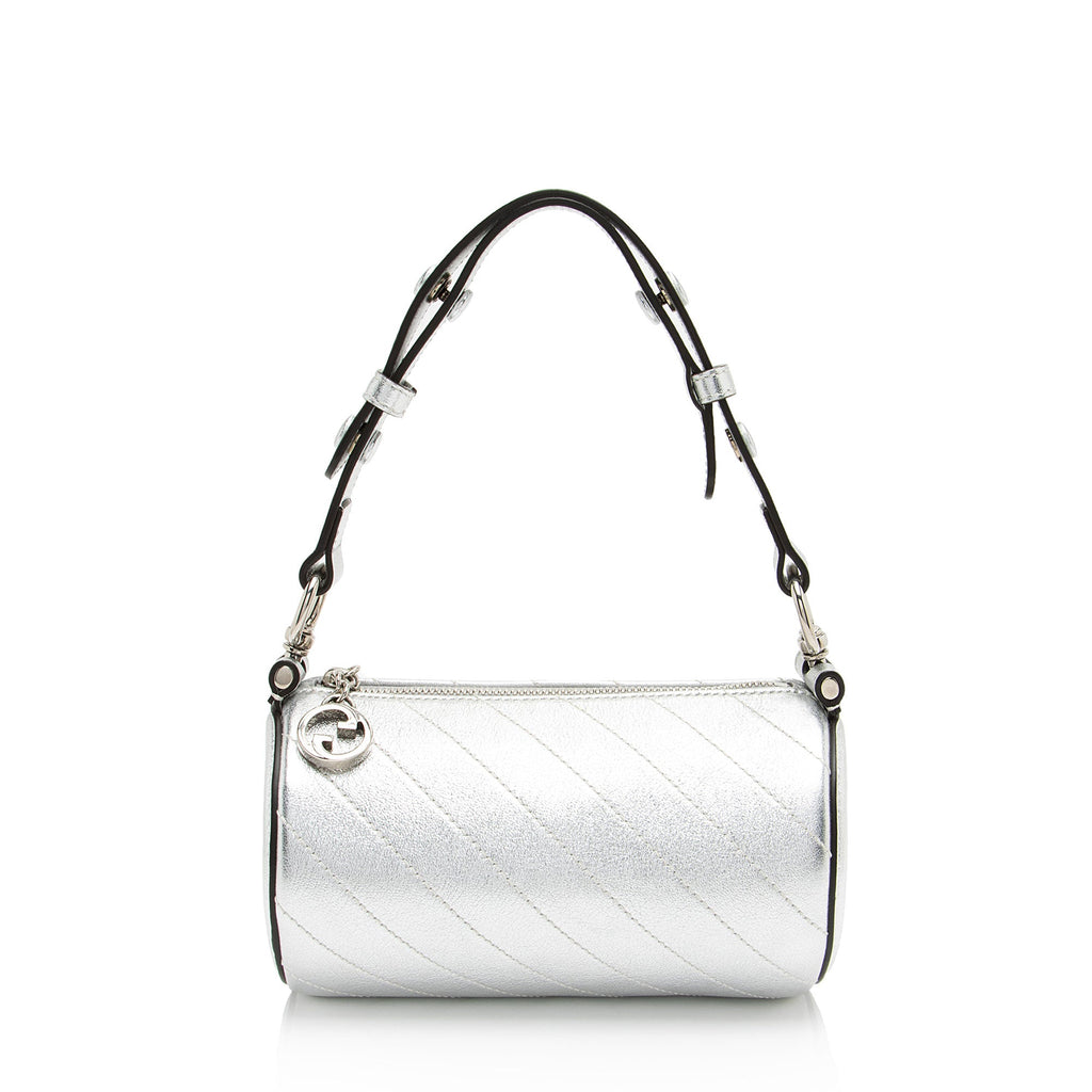 Gucci Metallic Calfskin Blondie Mini Barrel Bag