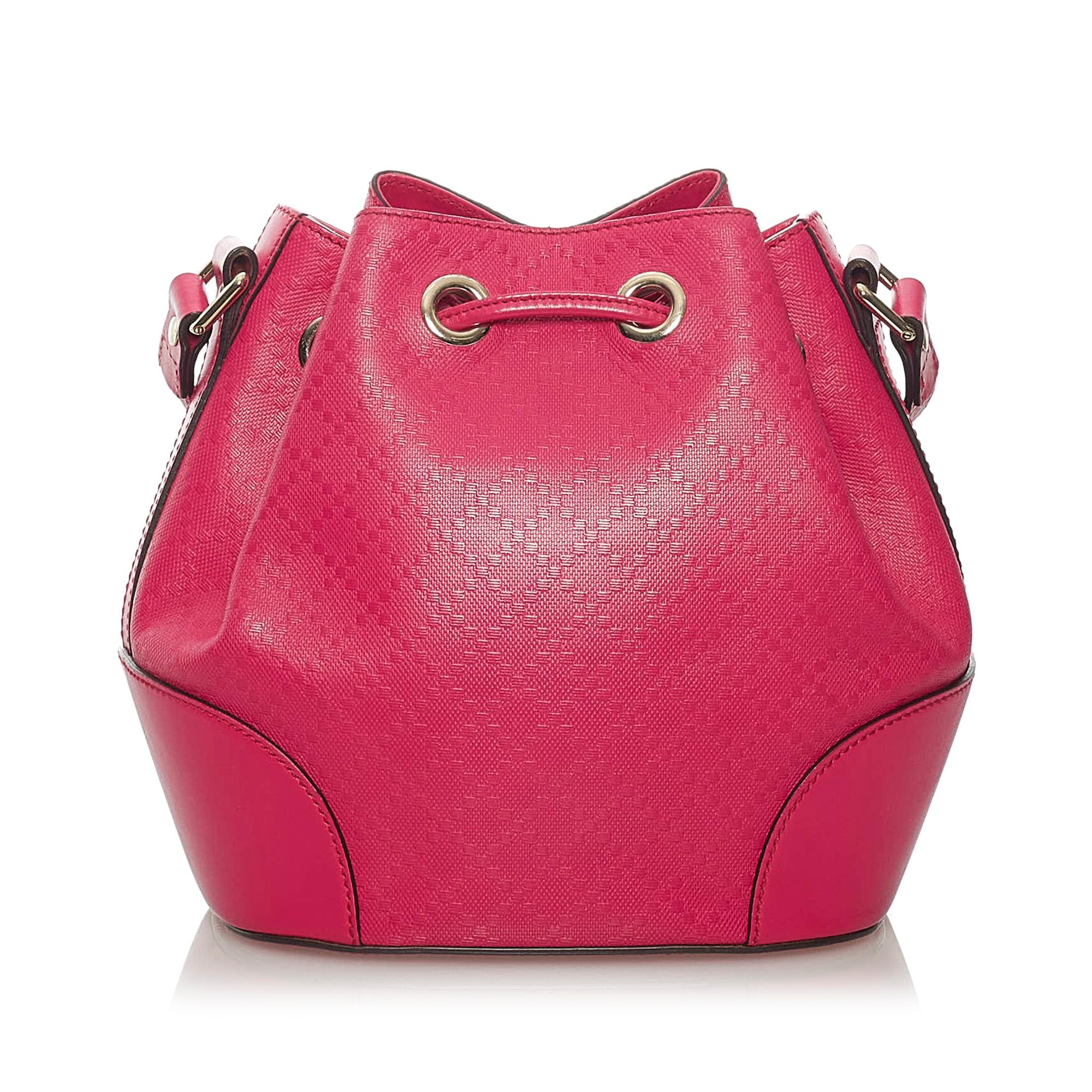 Gucci Diamante Bright Leather Bucket Bag (SHG-29104)
