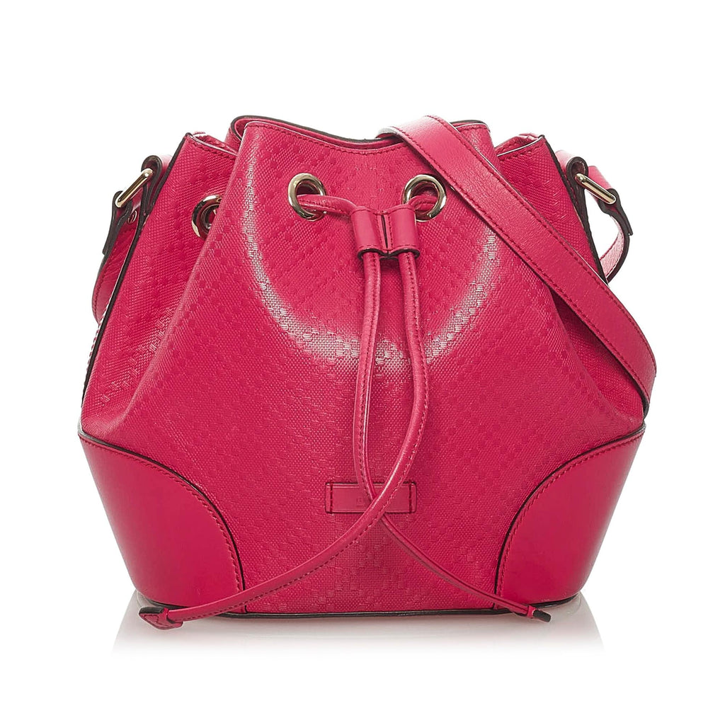 Gucci Diamante Bright Leather Bucket Bag (SHG-29104)