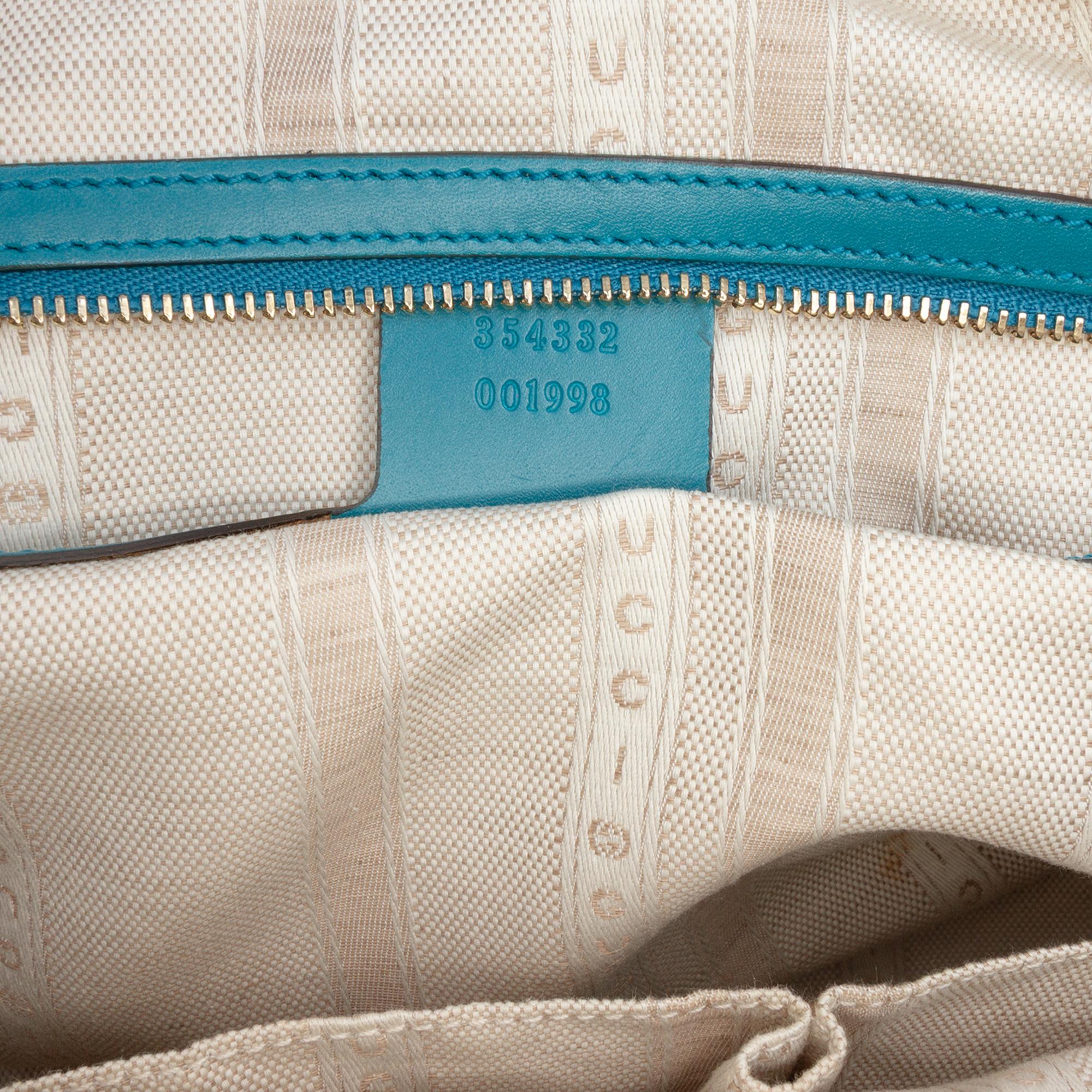 Gucci Diamante Bright Leather Satchel