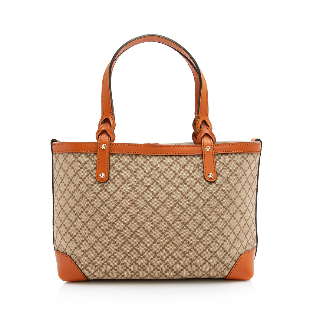 Gucci Diamante Canvas Craft Small Tote (SHF-22433)