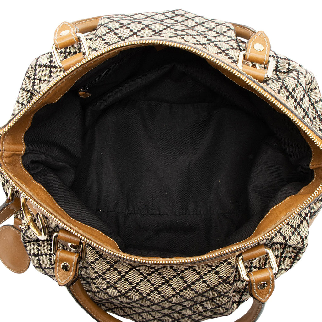 Gucci Diamante Canvas Sukey Medium Satchel