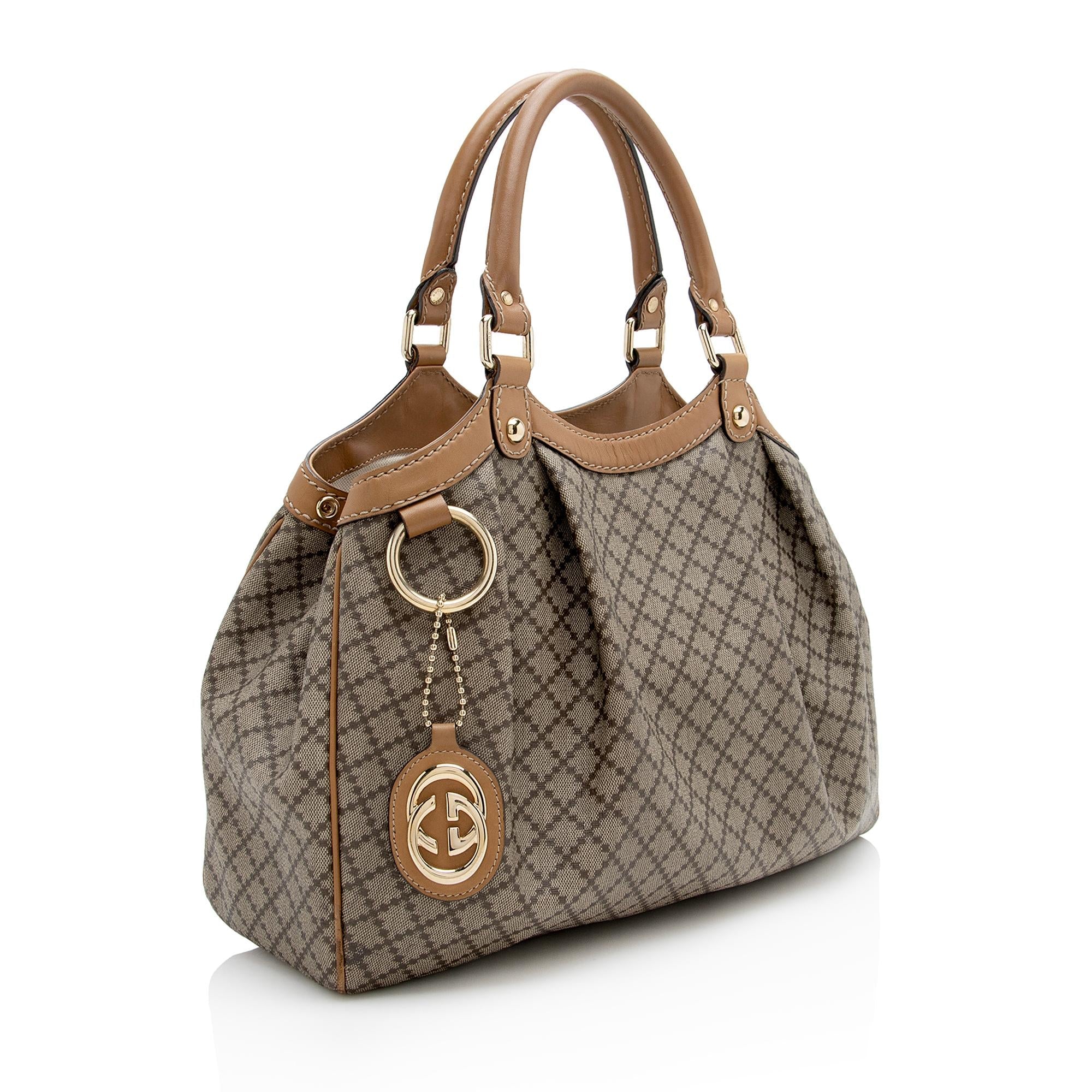 Gucci Diamante Canvas Sukey Medium Tote