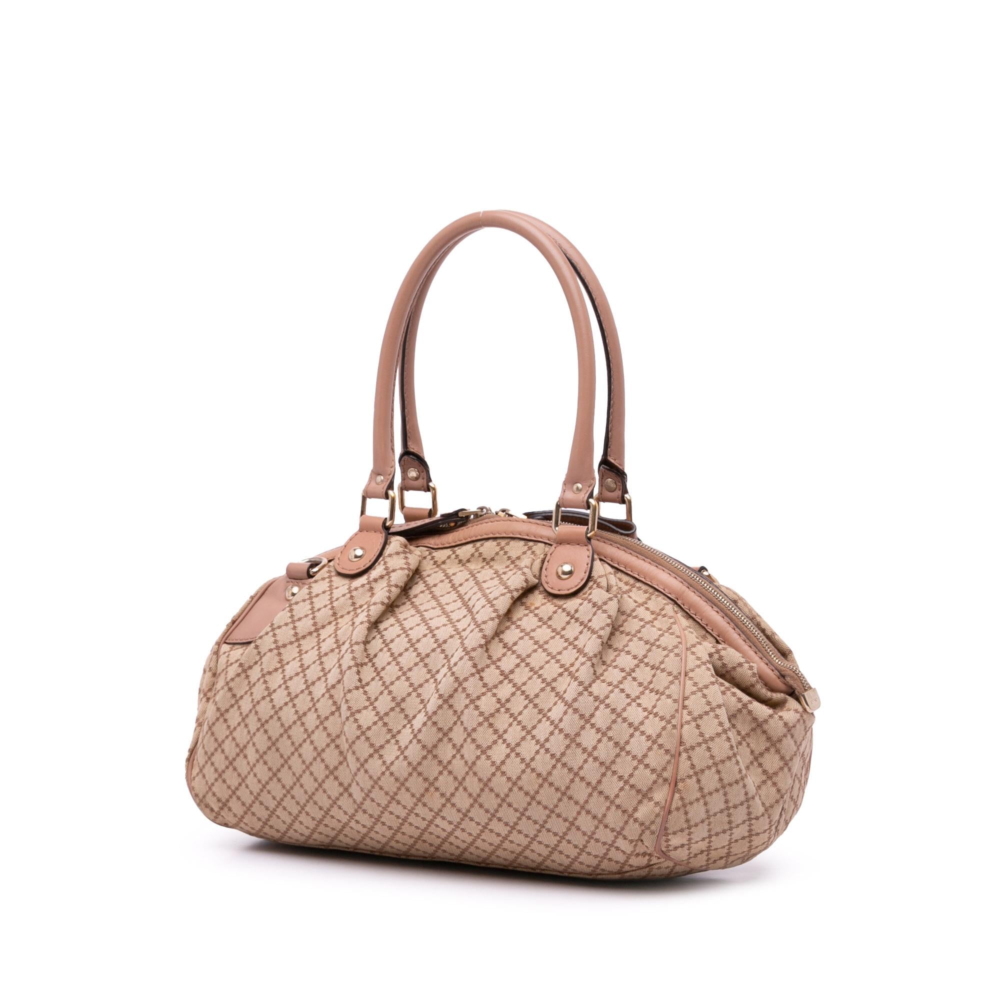 Gucci Diamante Canvas Sukey Satchel