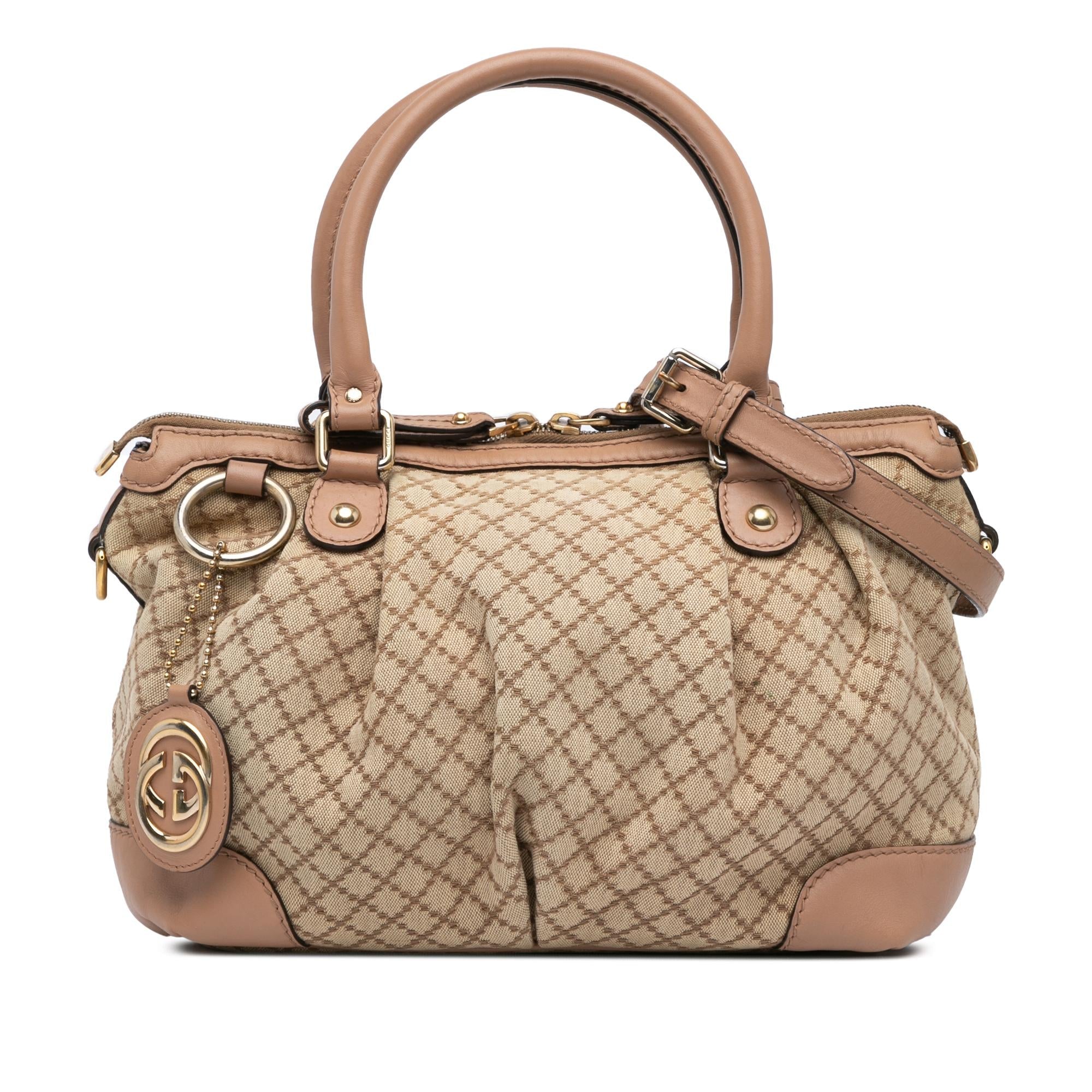 Gucci Diamante Canvas Sukey Satchel