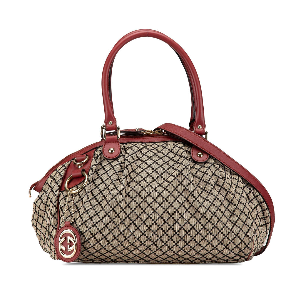 Gucci Diamante Canvas Sukey Satchel