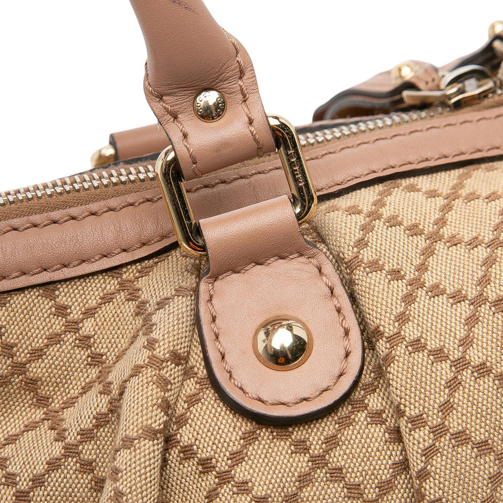 Gucci Diamante Canvas Sukey Satchel