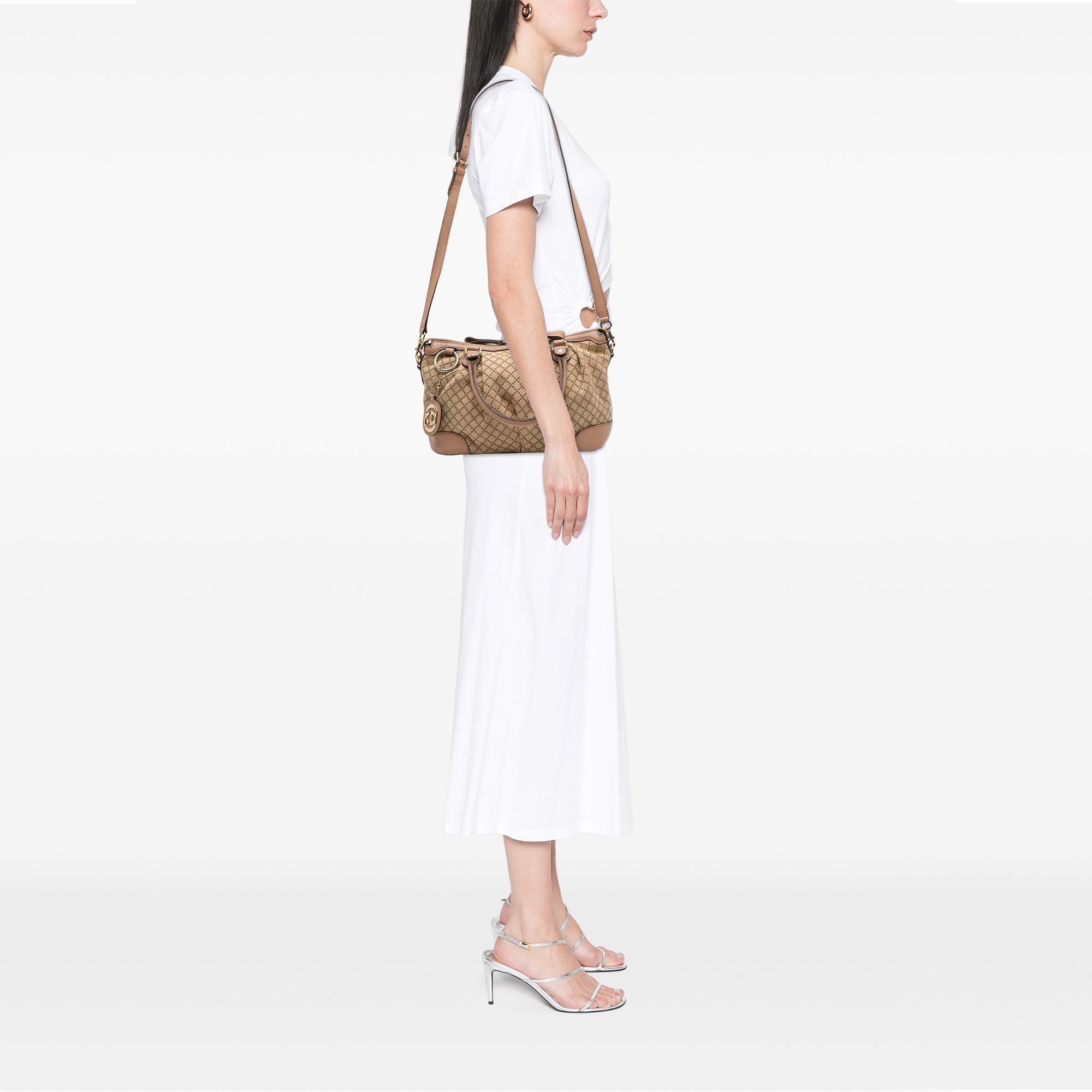 Gucci Diamante Canvas Sukey Satchel