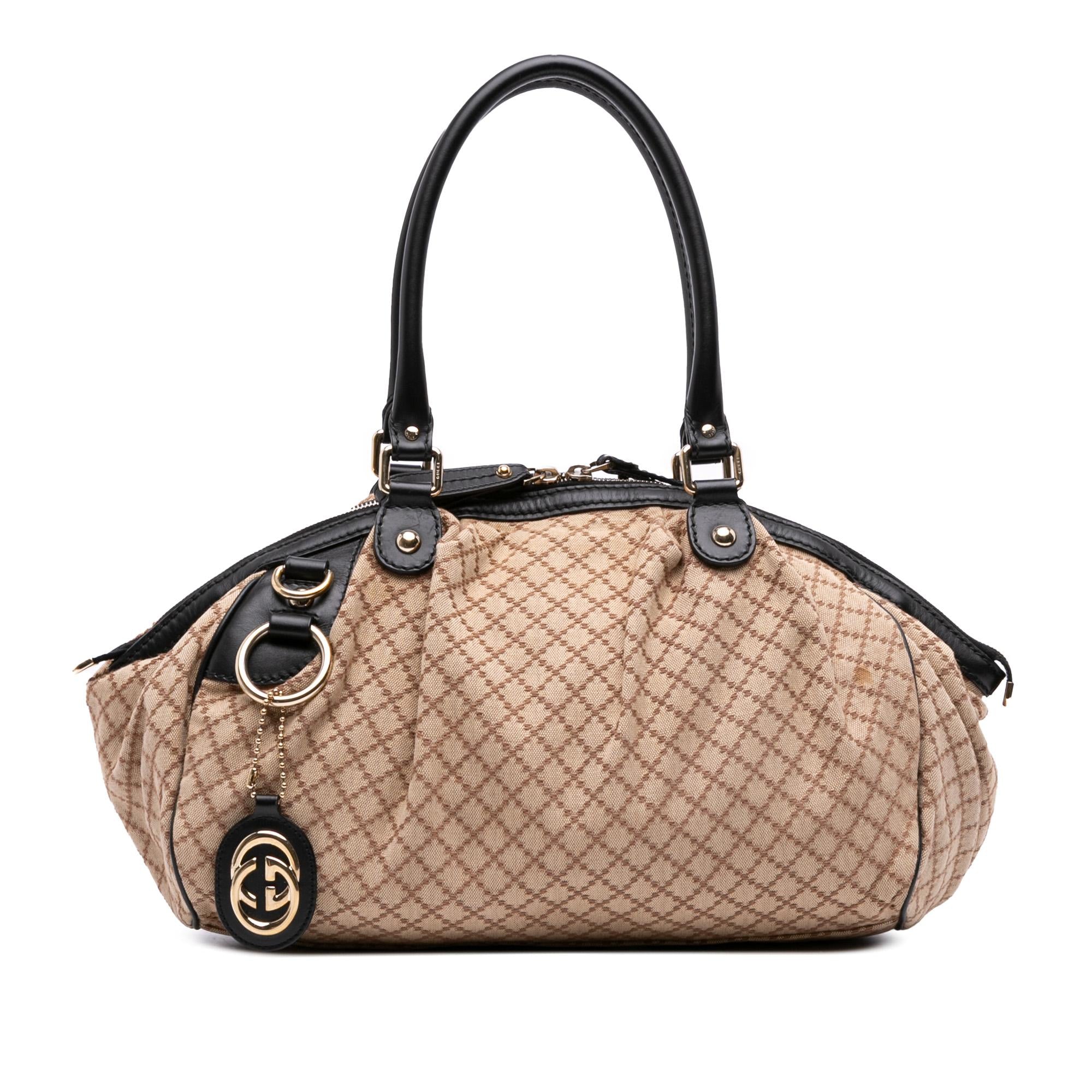 Gucci Diamante Canvas Sukey Satchel
