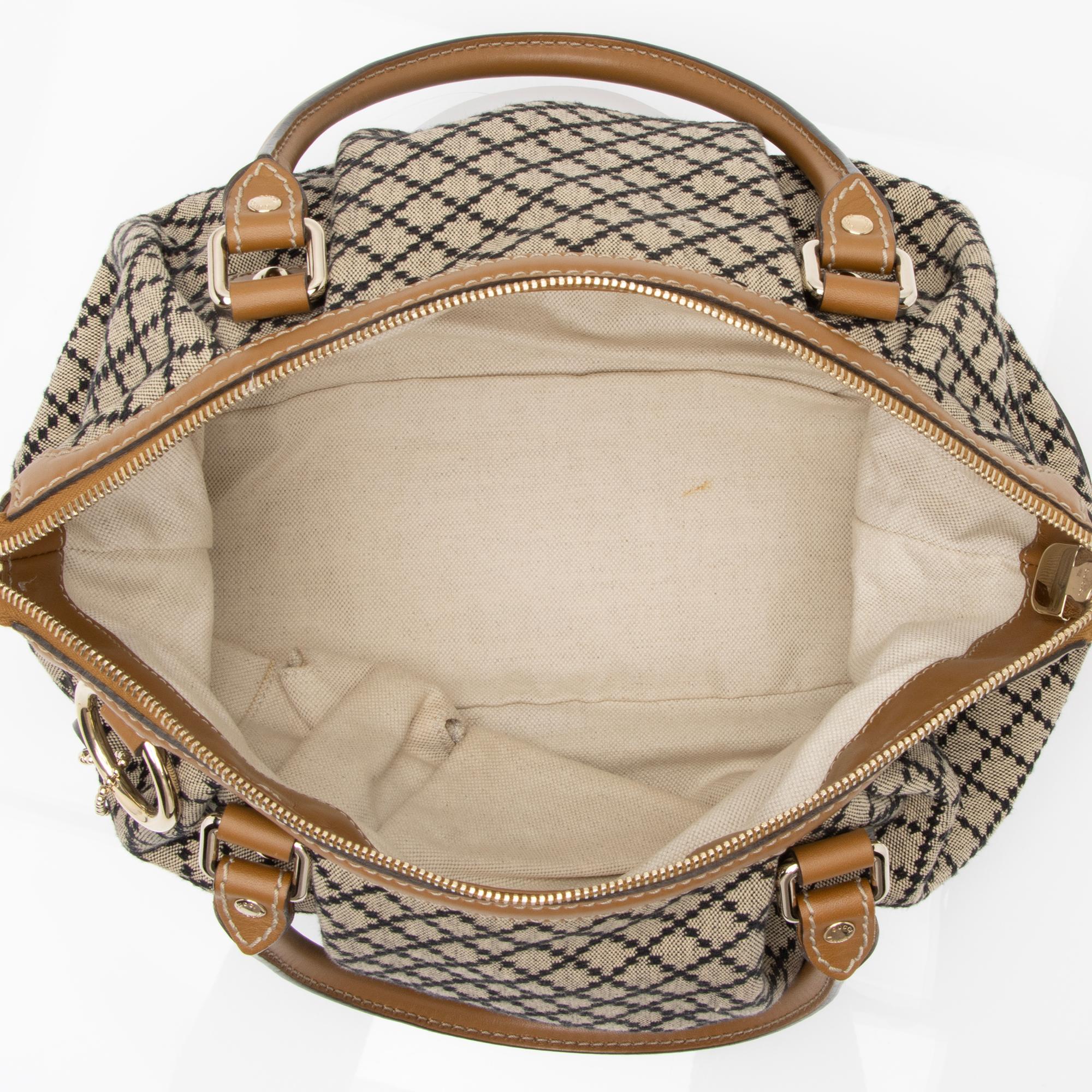 Gucci Diamante Canvas Sukey Top Handle Medium Satchel (SHF-23618)