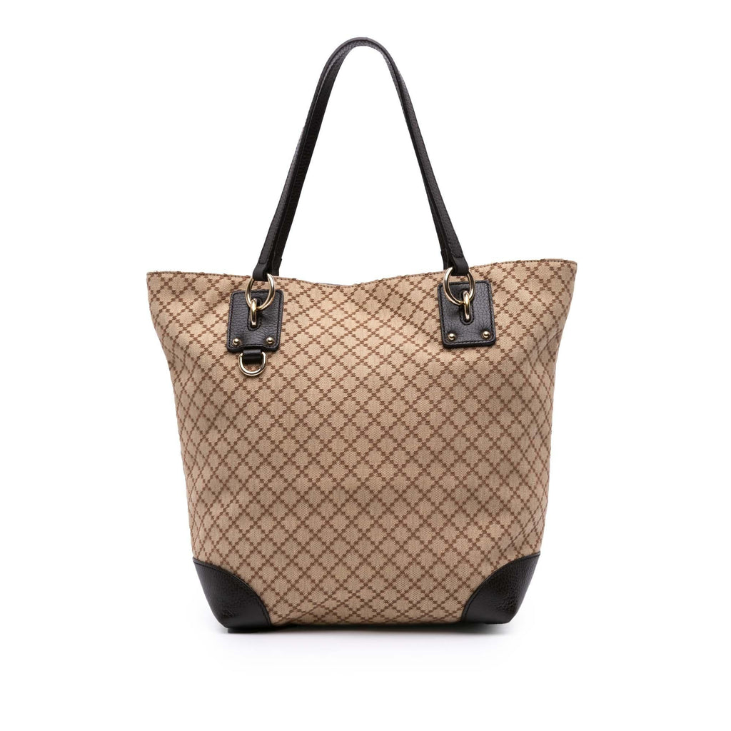 Gucci Diamante Canvas Vertical Charm Tote