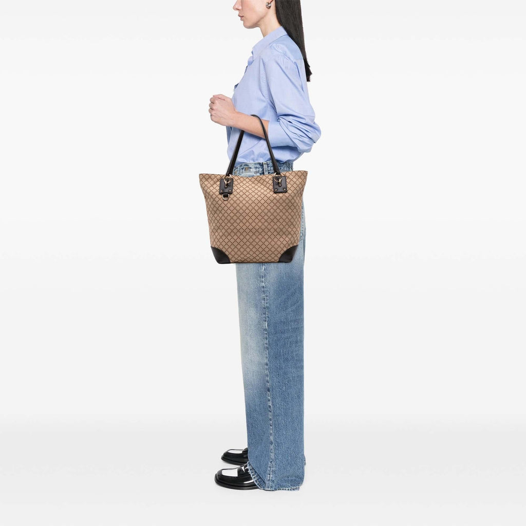 Gucci Diamante Canvas Vertical Charm Tote