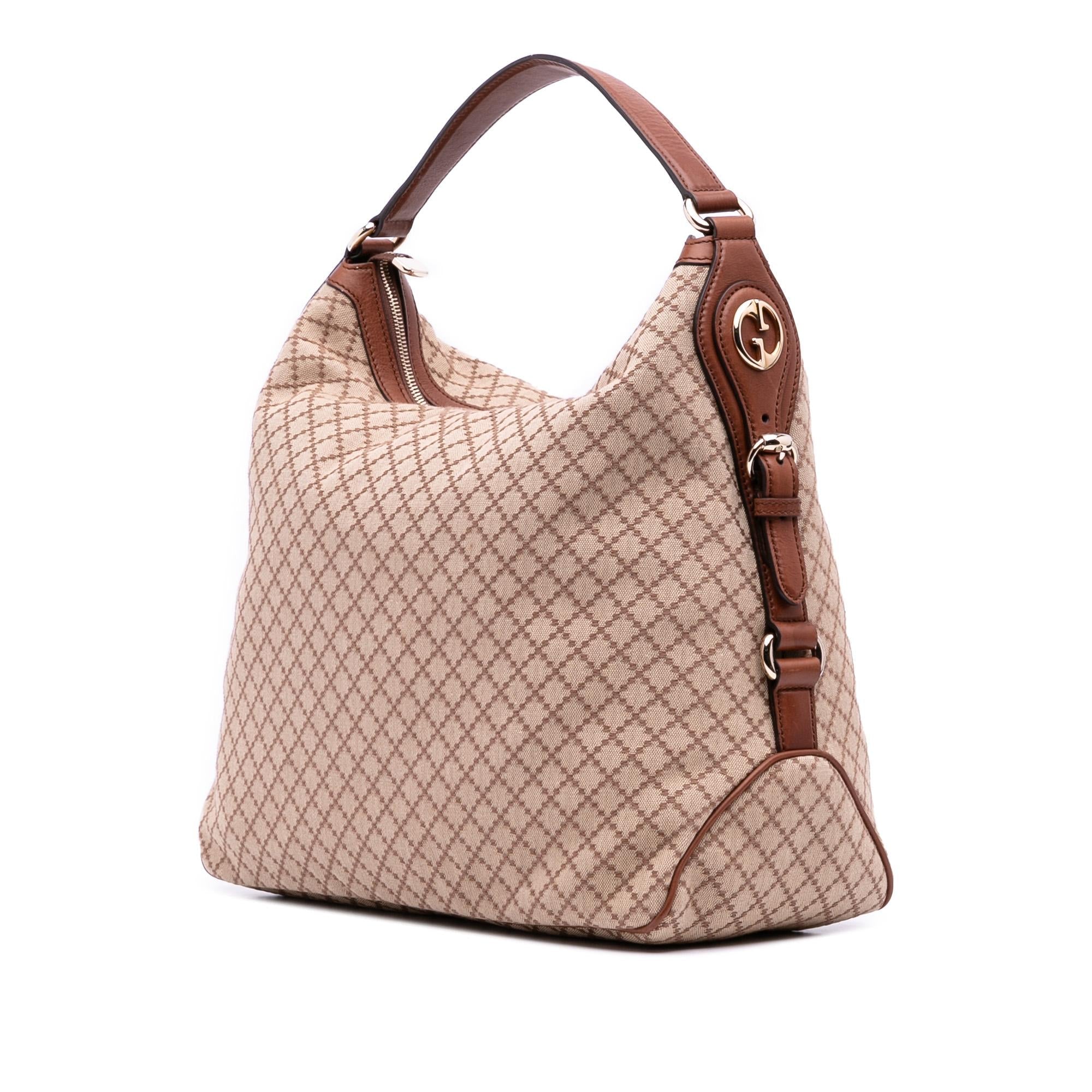 Gucci Diamante Canvas Village Double G Shoulder Bag