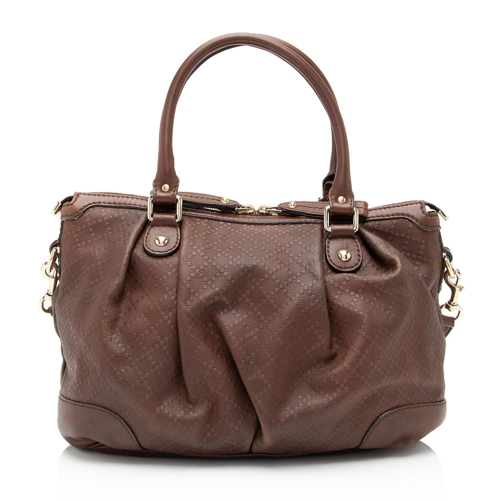 Gucci Diamante Leather Sukey Top Handle Medium Satchel (SHF-pqIl7C)