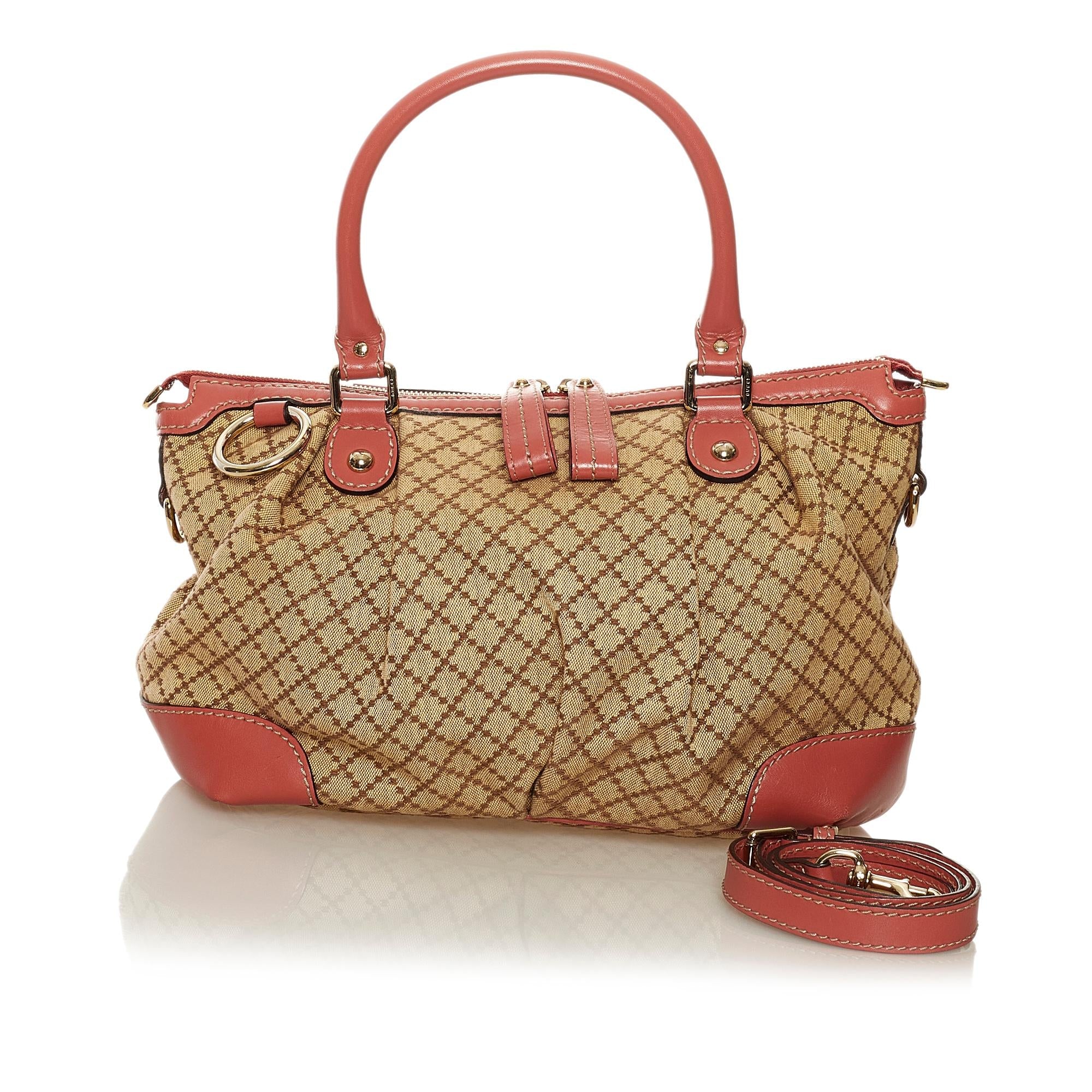 Gucci Diamante Sukey Canvas Satchel (SHG-34461)