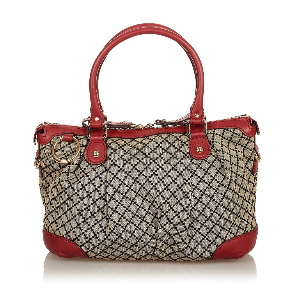 Gucci Diamante Sukey Canvas Satchel (SHG-uvmkYz)