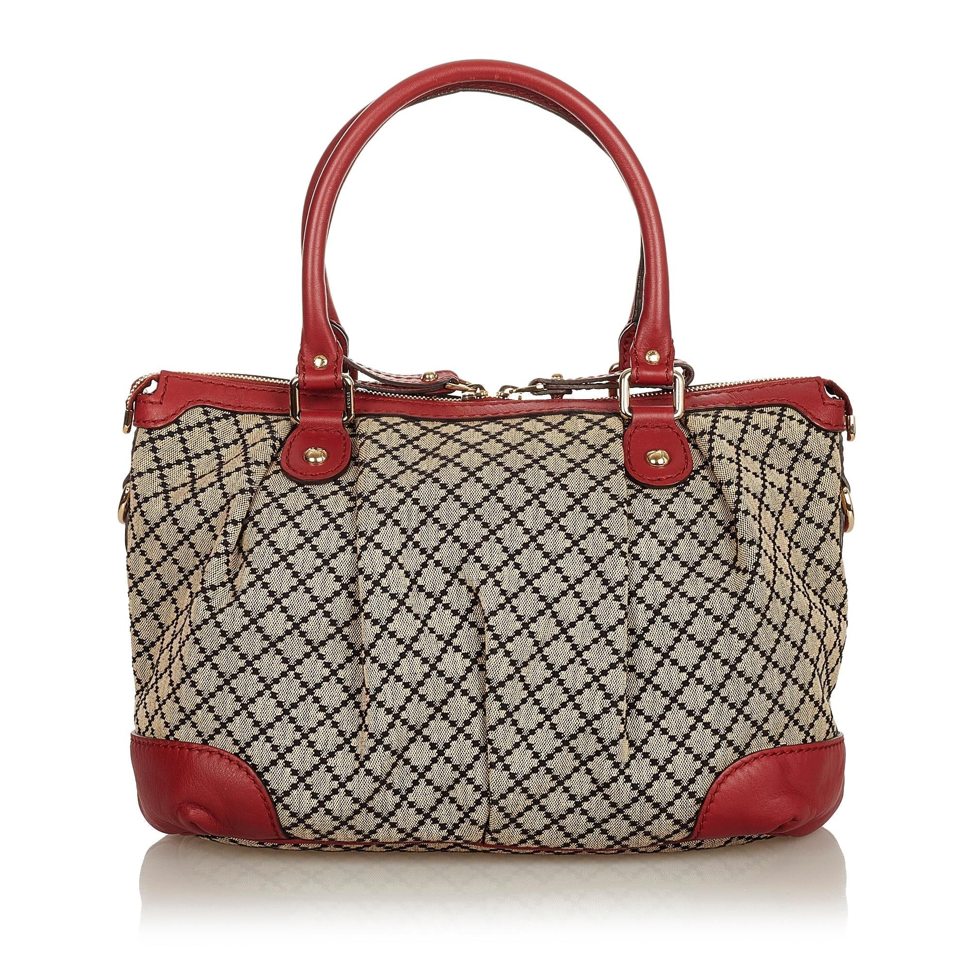 Gucci Diamante Sukey Canvas Satchel (SHG-5dkeD5)