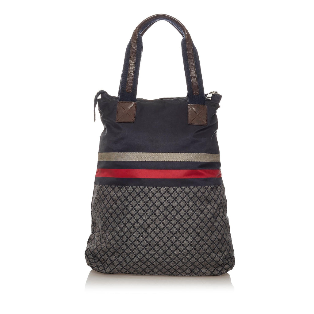 Gucci Diamante Web Nylon Tote Bag (SHG-28177)