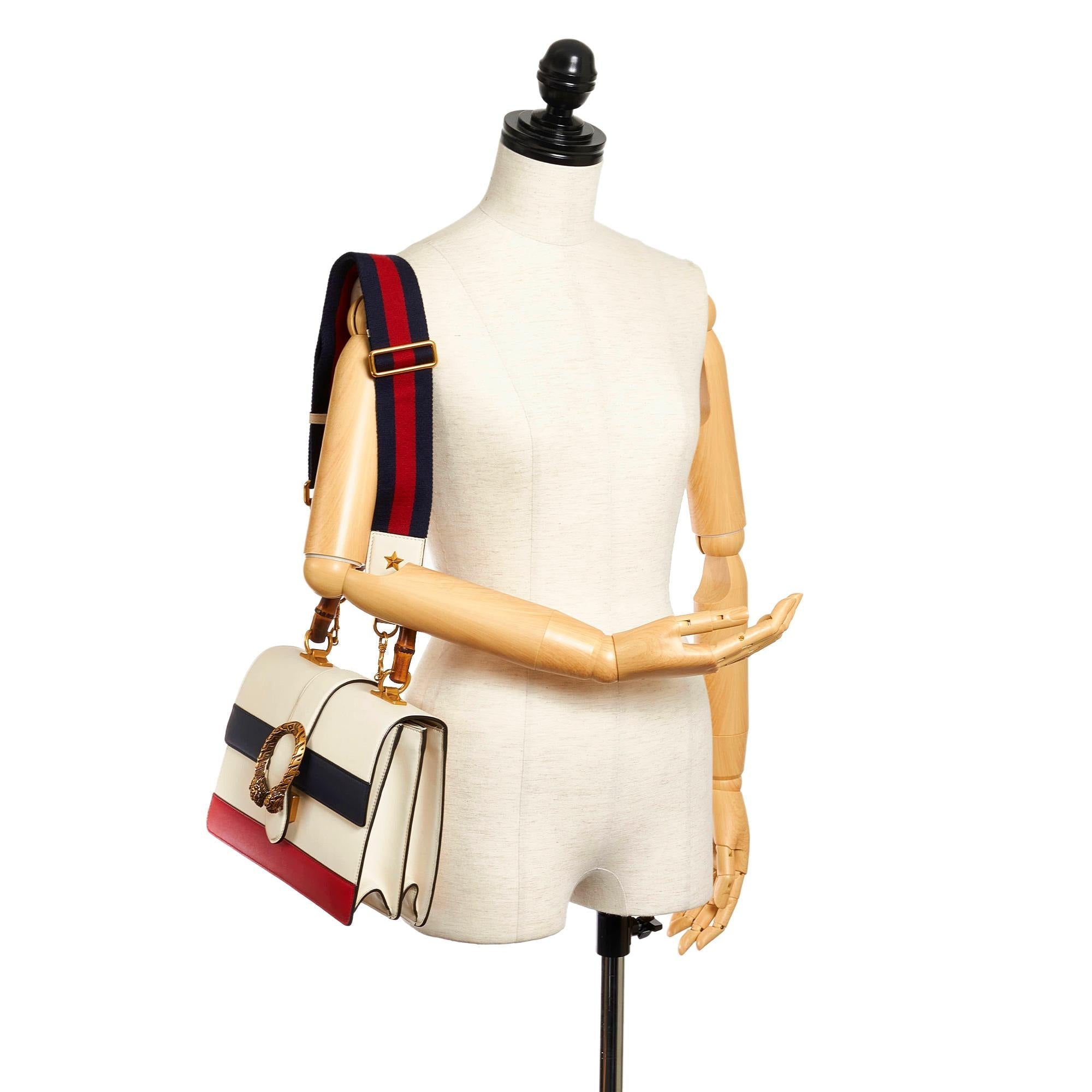 Gucci Dionysus Bamboo Top Handle Leather Satchel (SHG-32019)