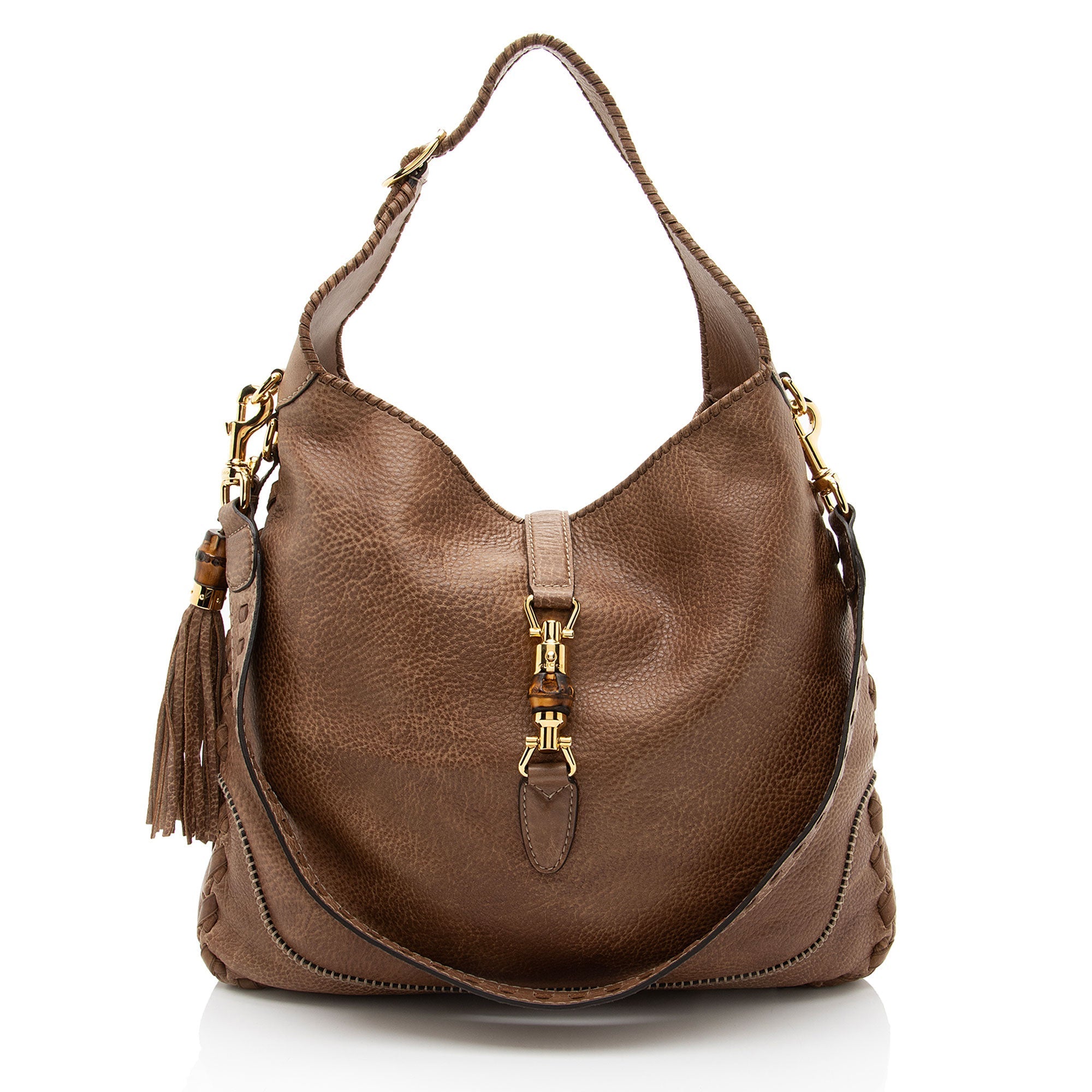 Gucci Distressed Leather New Jackie Large Hobo