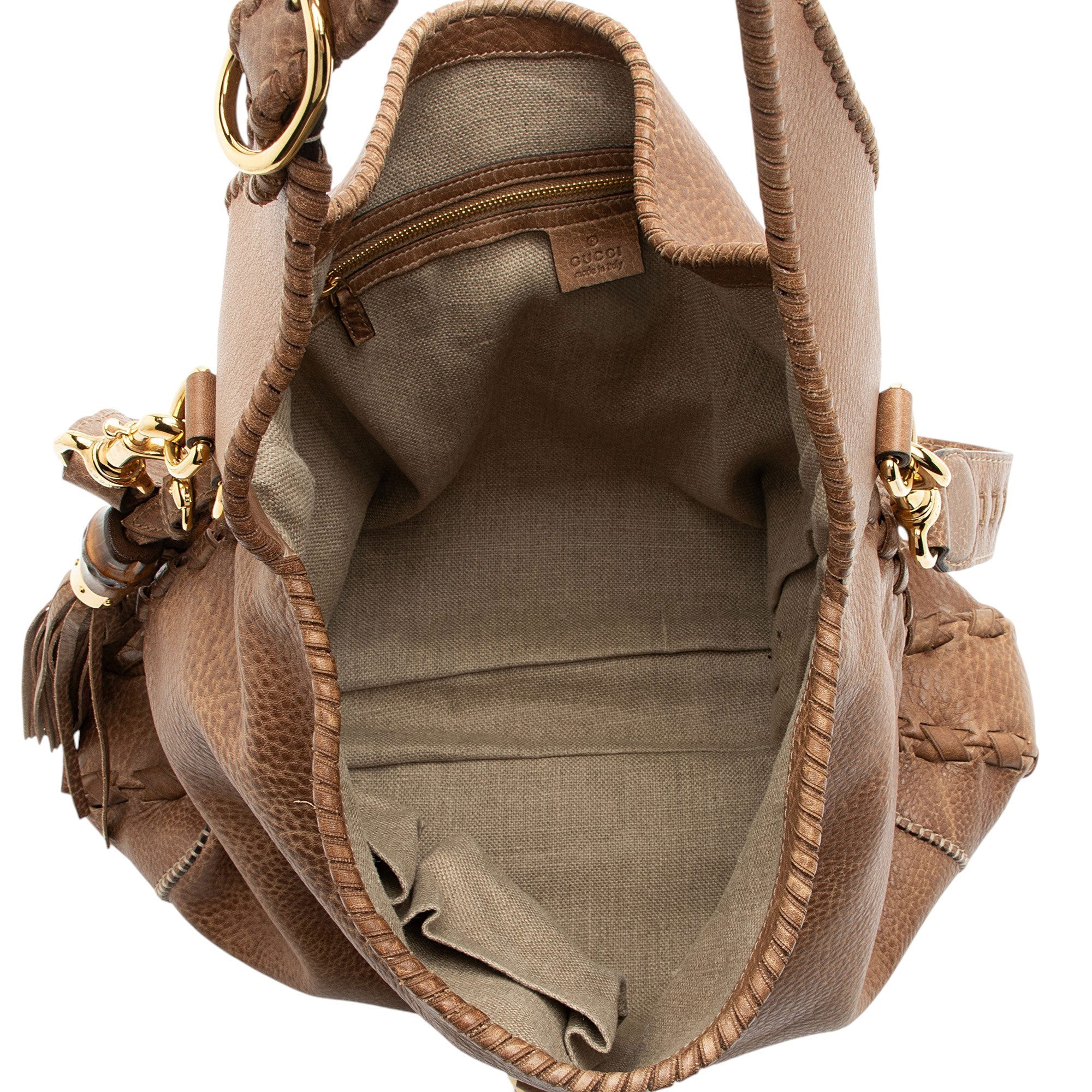 Gucci Distressed Leather New Jackie Large Hobo