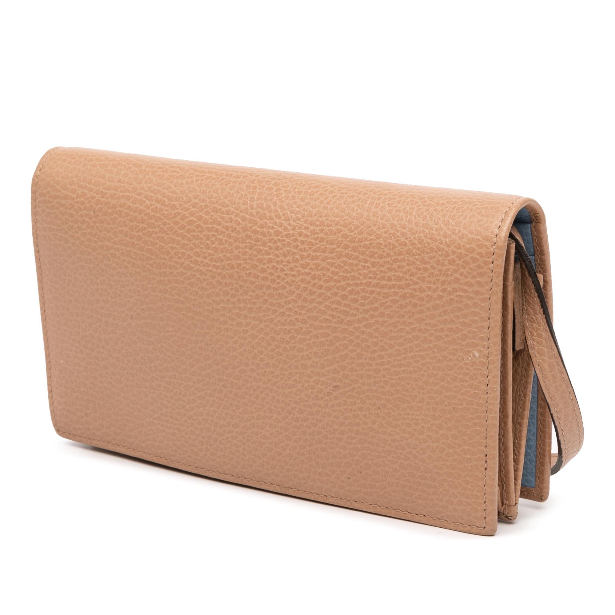 Gucci Dollar Calfskin Swing Wallet On Strap