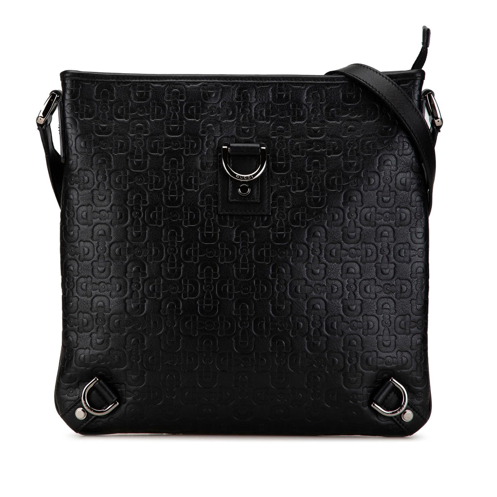 Gucci Embossed Leather Abbey D-Ring Horsebit Crossbody (SHG-qmstig)
