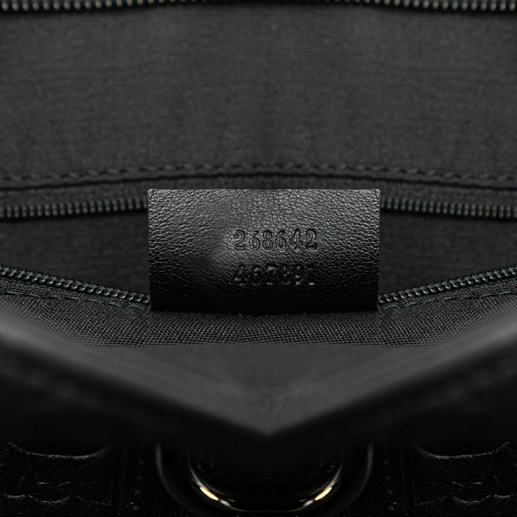 Gucci Embossed Leather Abbey D-Ring Horsebit Crossbody (SHG-qmstig)
