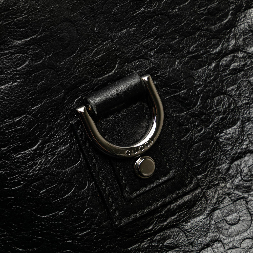 Gucci Embossed Leather Horsebit Abbey D Ring Crossbody