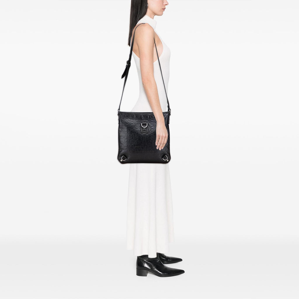 Gucci Embossed Leather Horsebit Abbey D Ring Crossbody