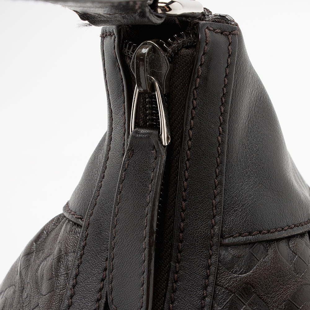 Gucci Embossed Leather Horsebit Large Hobo - FINAL SALE (SHF-19047)