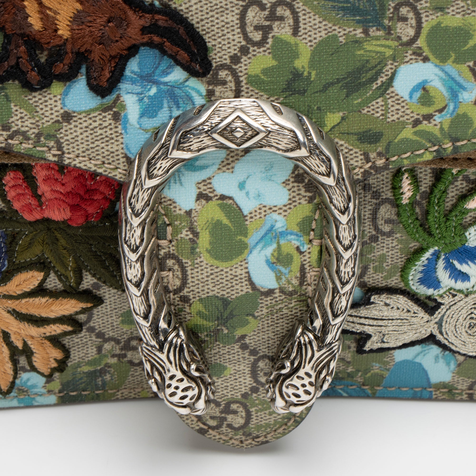 Gucci GG Supreme Blooms Embroidered Dionysus Medium Shoulder Bag