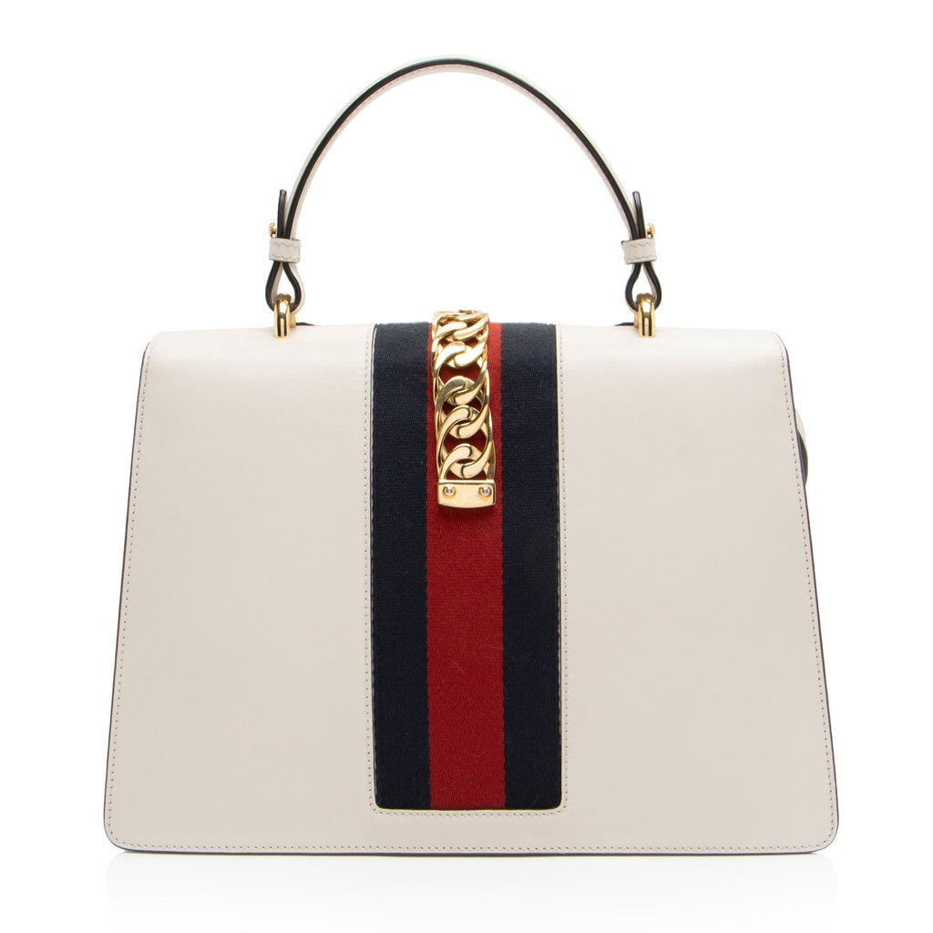 Gucci Embroidered Leather Floral Sylvie Top Handle