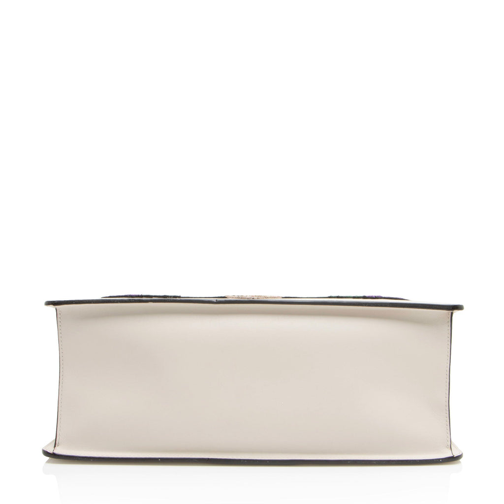 Gucci Embroidered Leather Floral Sylvie Top Handle