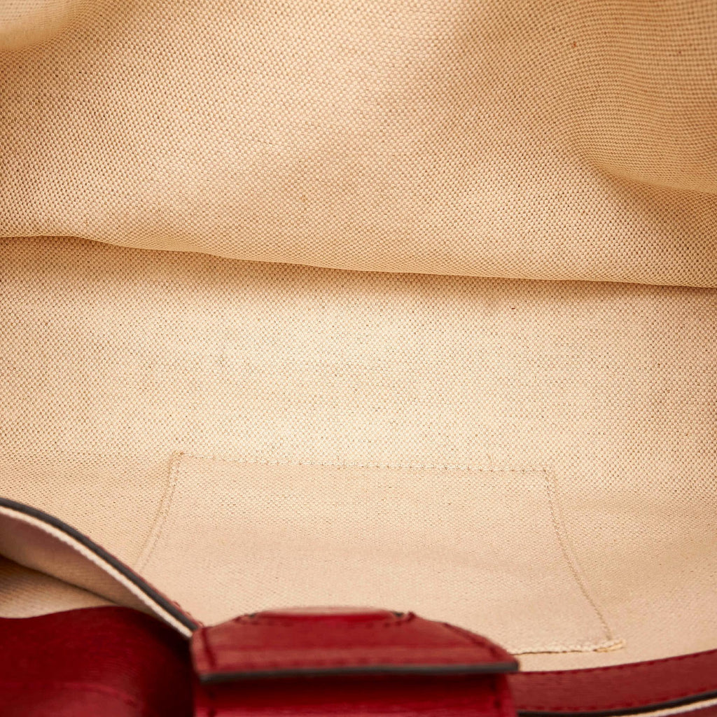 Gucci Flora Bamboo Shopper Leather Satchel (SHG-29733)