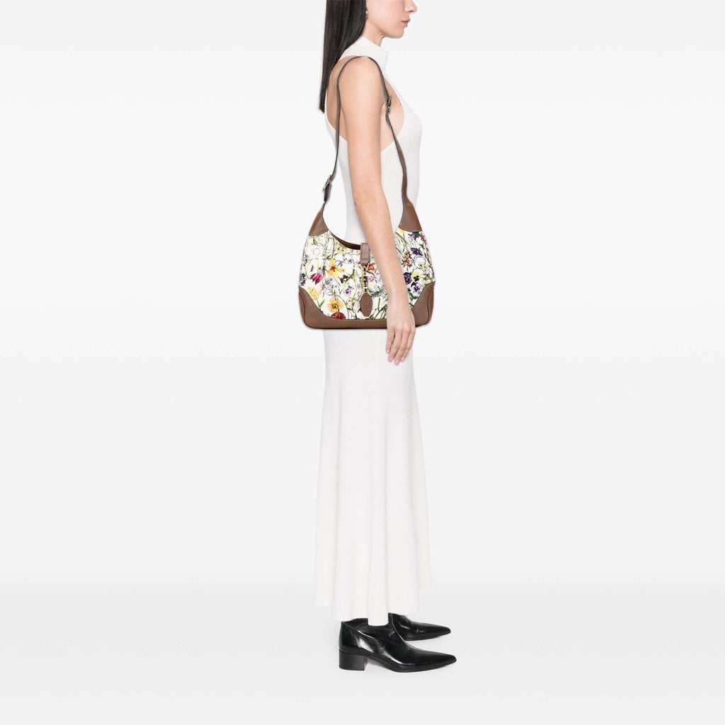 Gucci Flora Canvas Jackie O Bouvier Crossbody