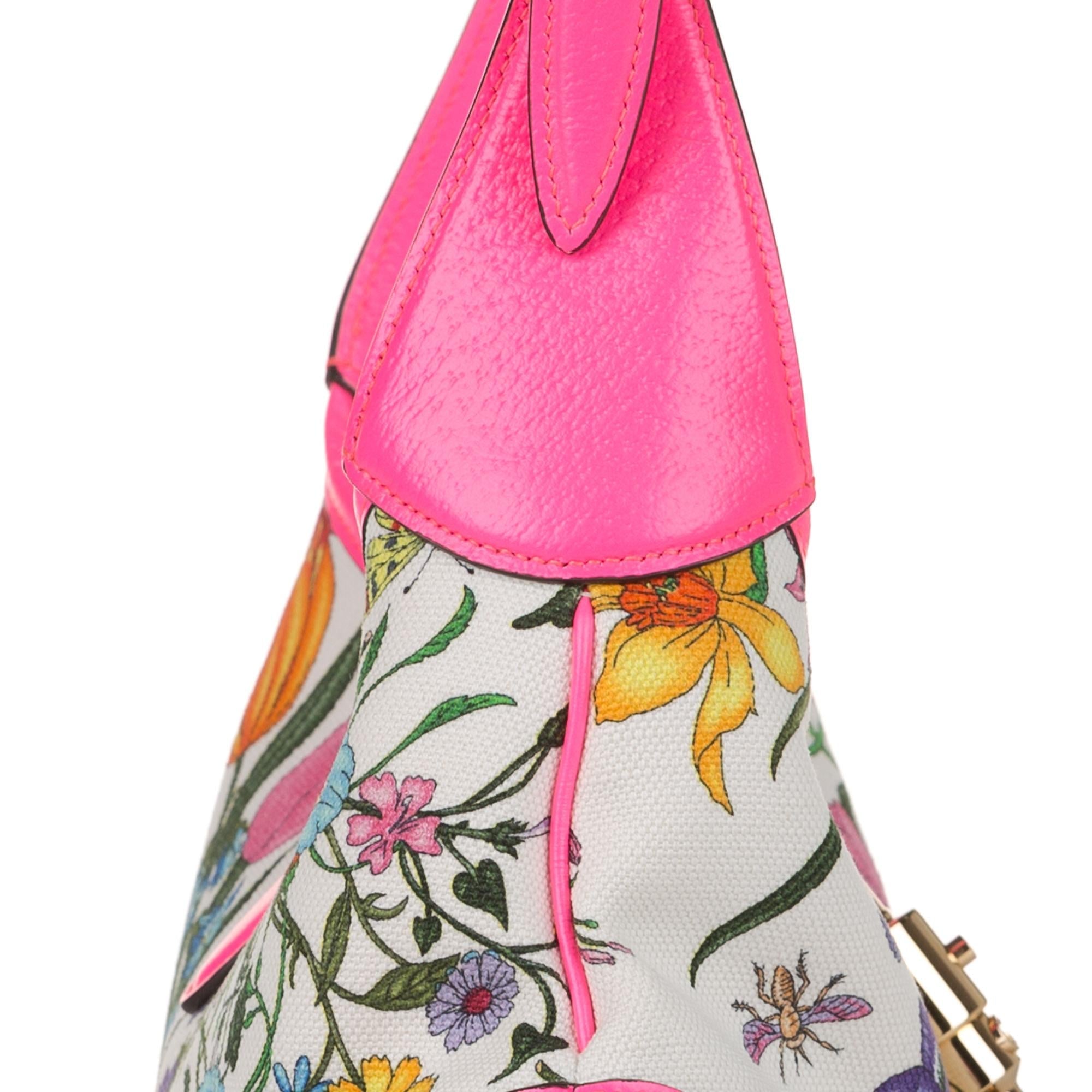 Gucci Flora New Jackie Canvas Shoulder Bag (SHG-34114)