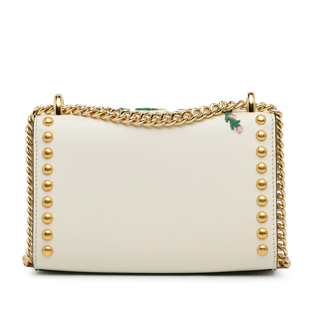 Gucci Floral Studded Padlock Shoulder Bag (SHG-0r94kw)