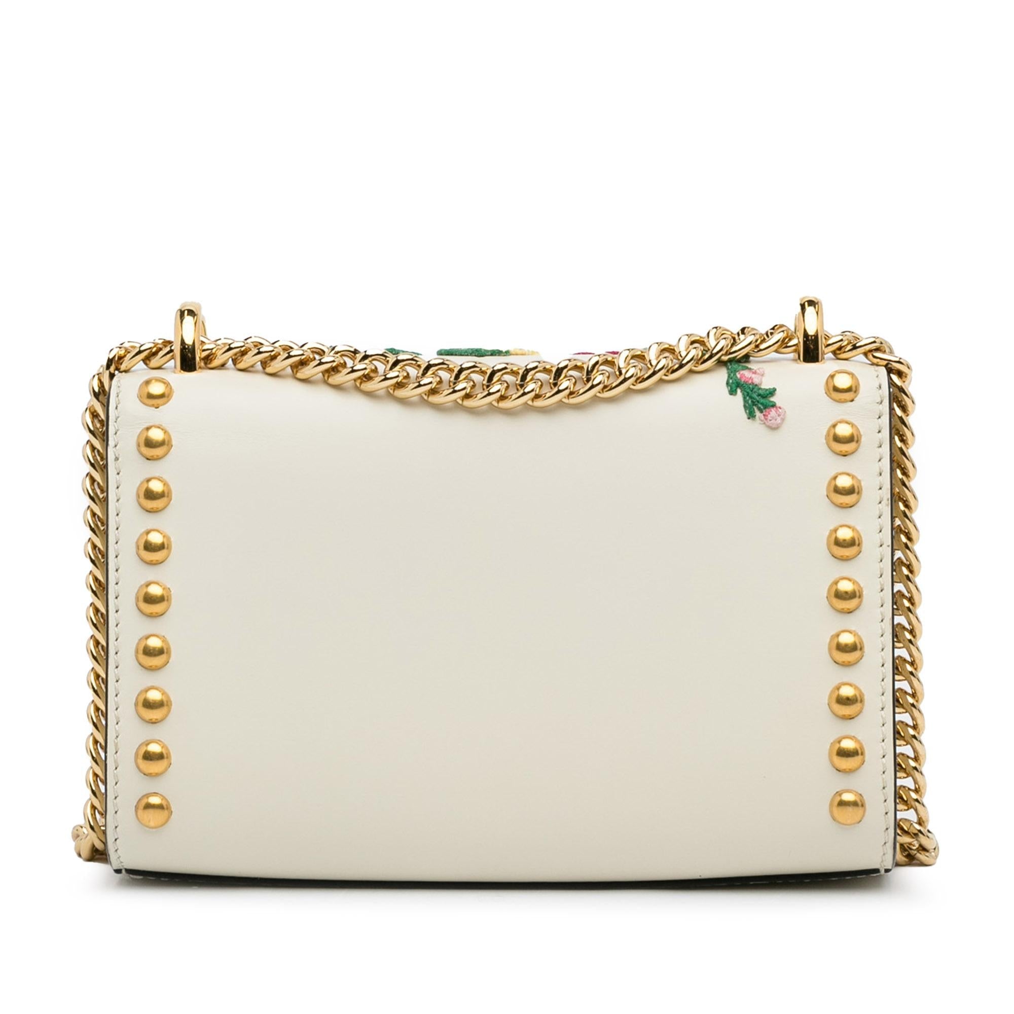 Gucci Floral Studded Padlock Shoulder Bag (SHG-0r94kw)