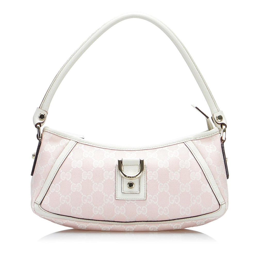Gucci GG Canvas Abbey D-Ring Baguette (SHG-O6AhCn)