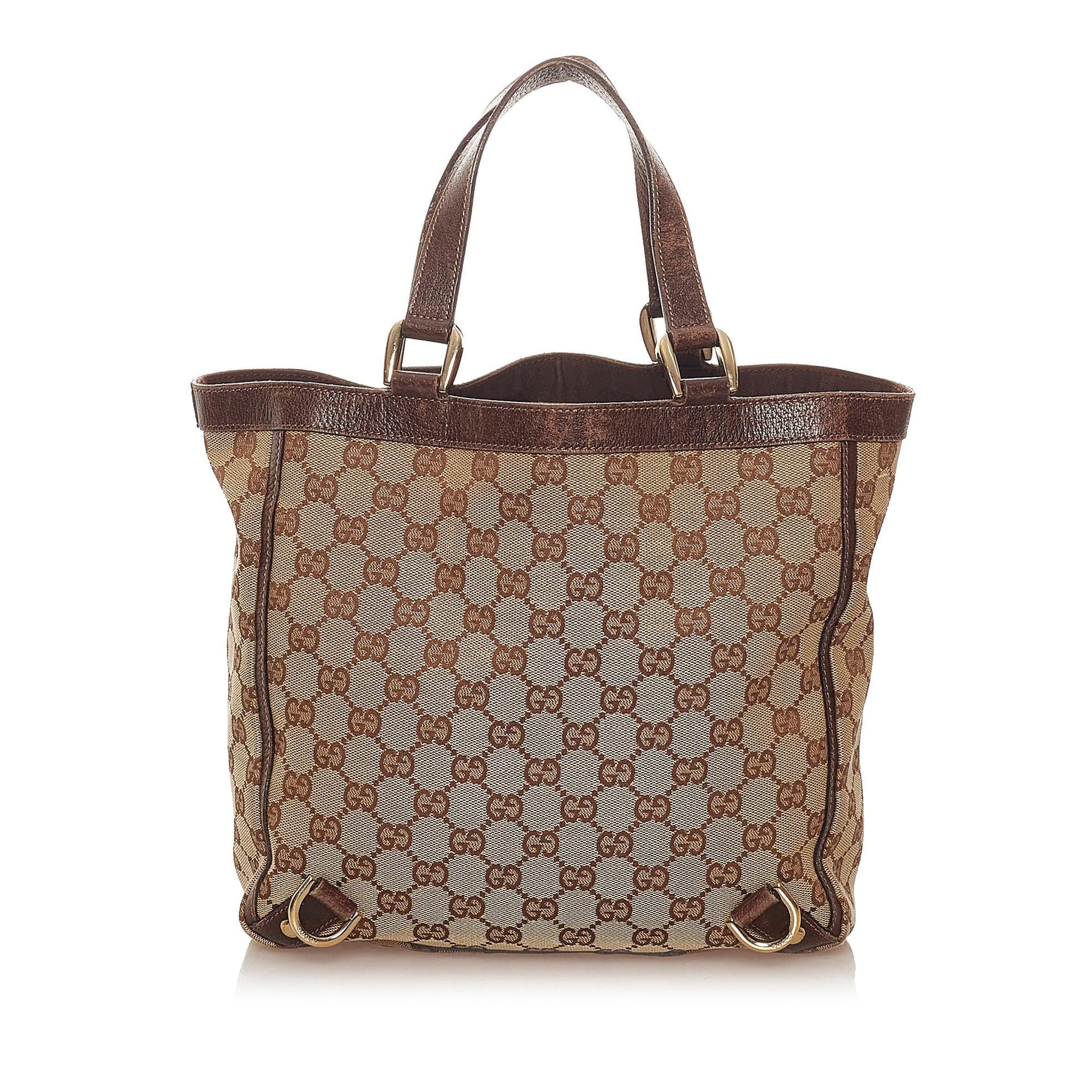 Gucci Gucci Canvas Abbey D-Ring Handbag (SHG-28190)
