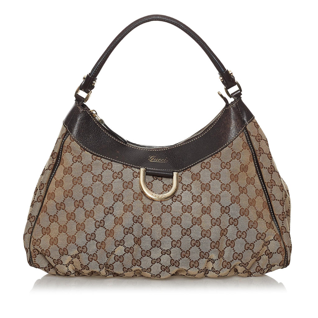 Gucci Gucci Canvas Abbey D-Ring Hobo Bag (SHG-30330)