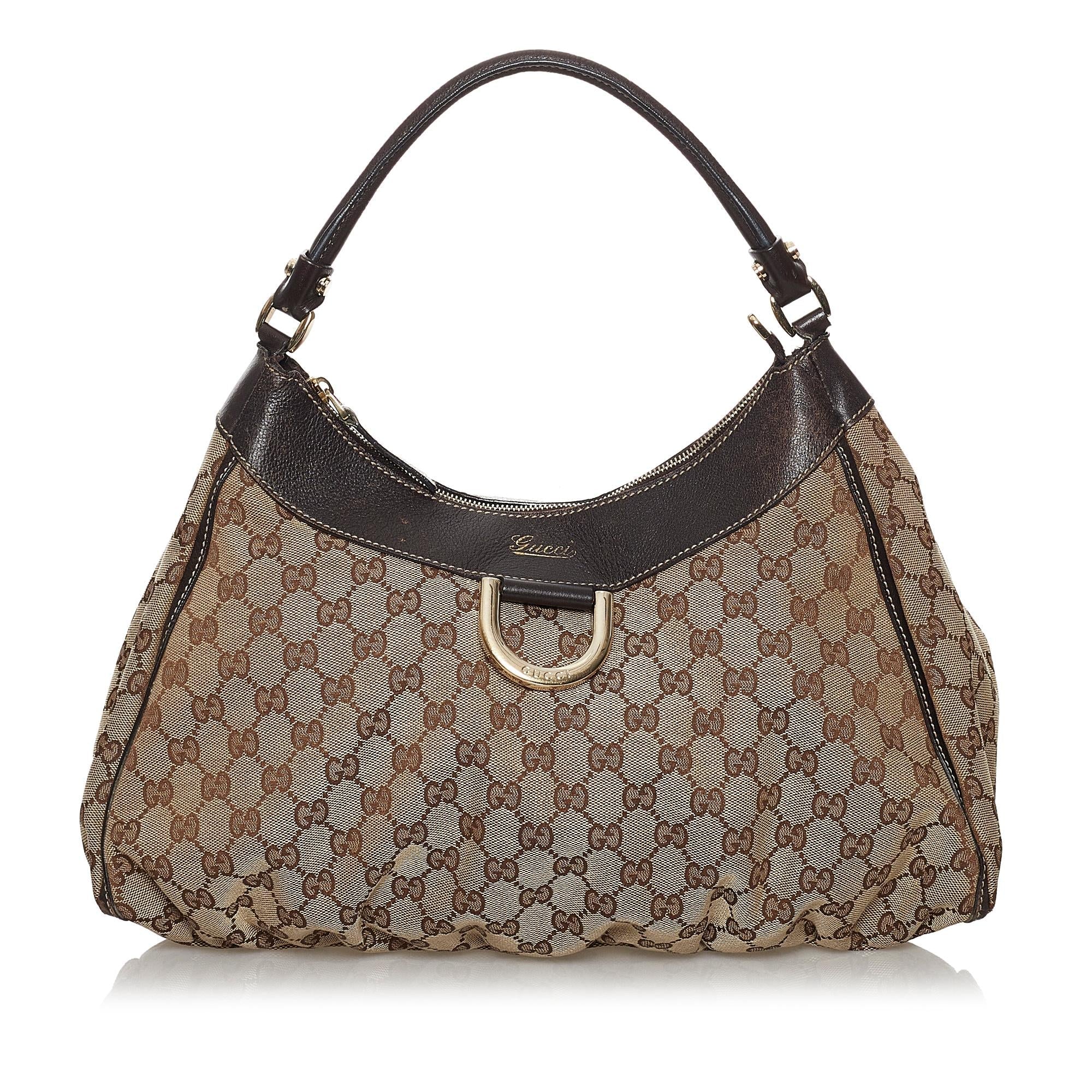 Gucci Gucci Canvas Abbey D-Ring Hobo Bag (SHG-30330)
