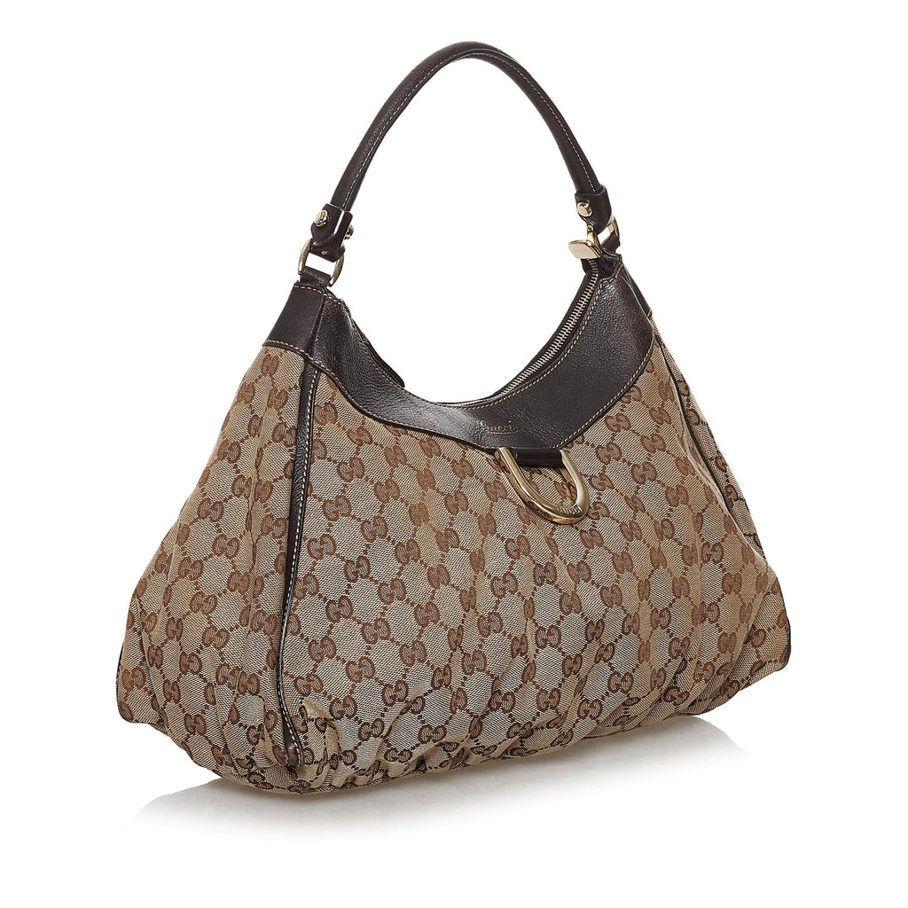 Gucci Gucci Canvas Abbey D-Ring Hobo Bag (SHG-30330)
