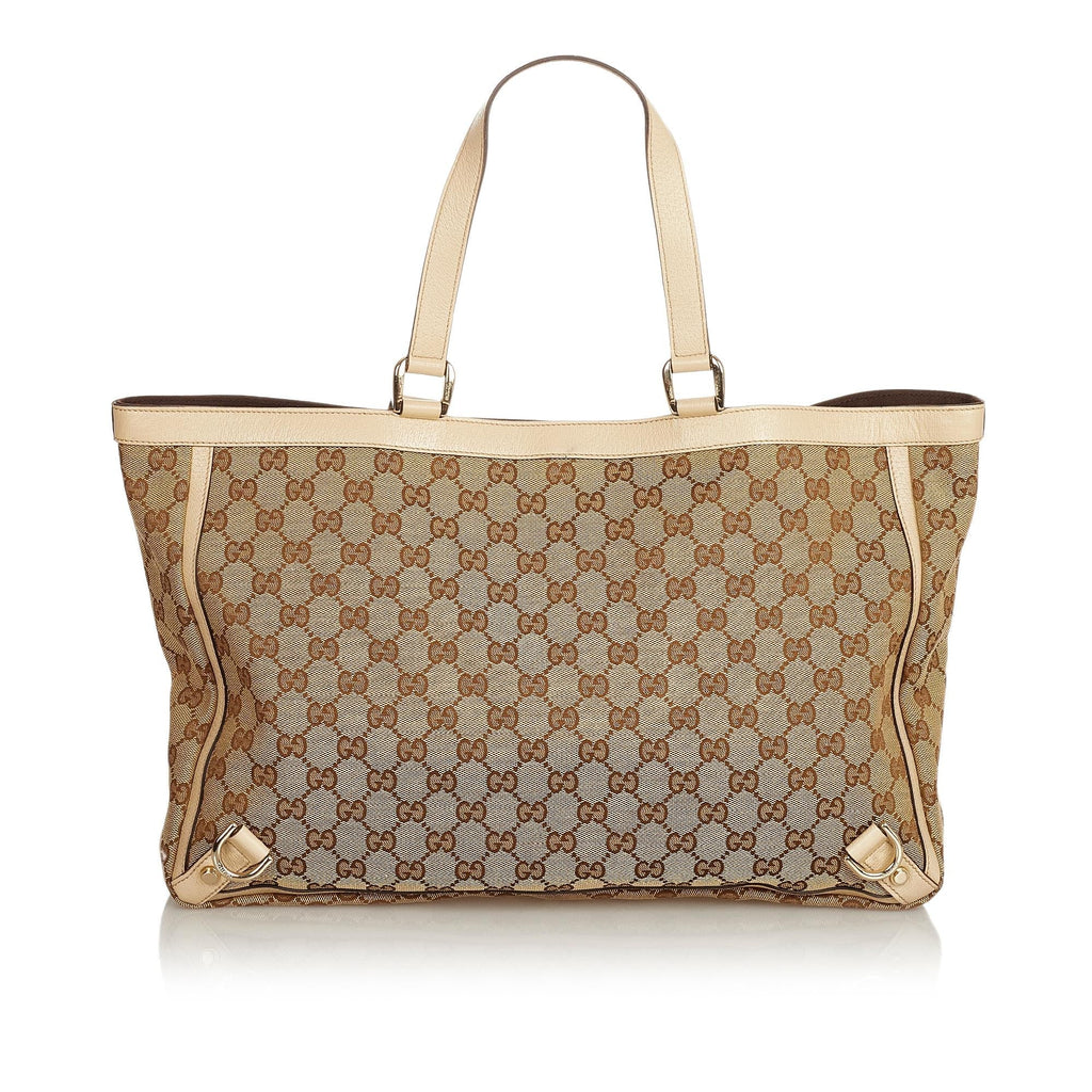 Gucci Gucci Canvas Abbey D- Ring Tote Bag (SHG-26005)
