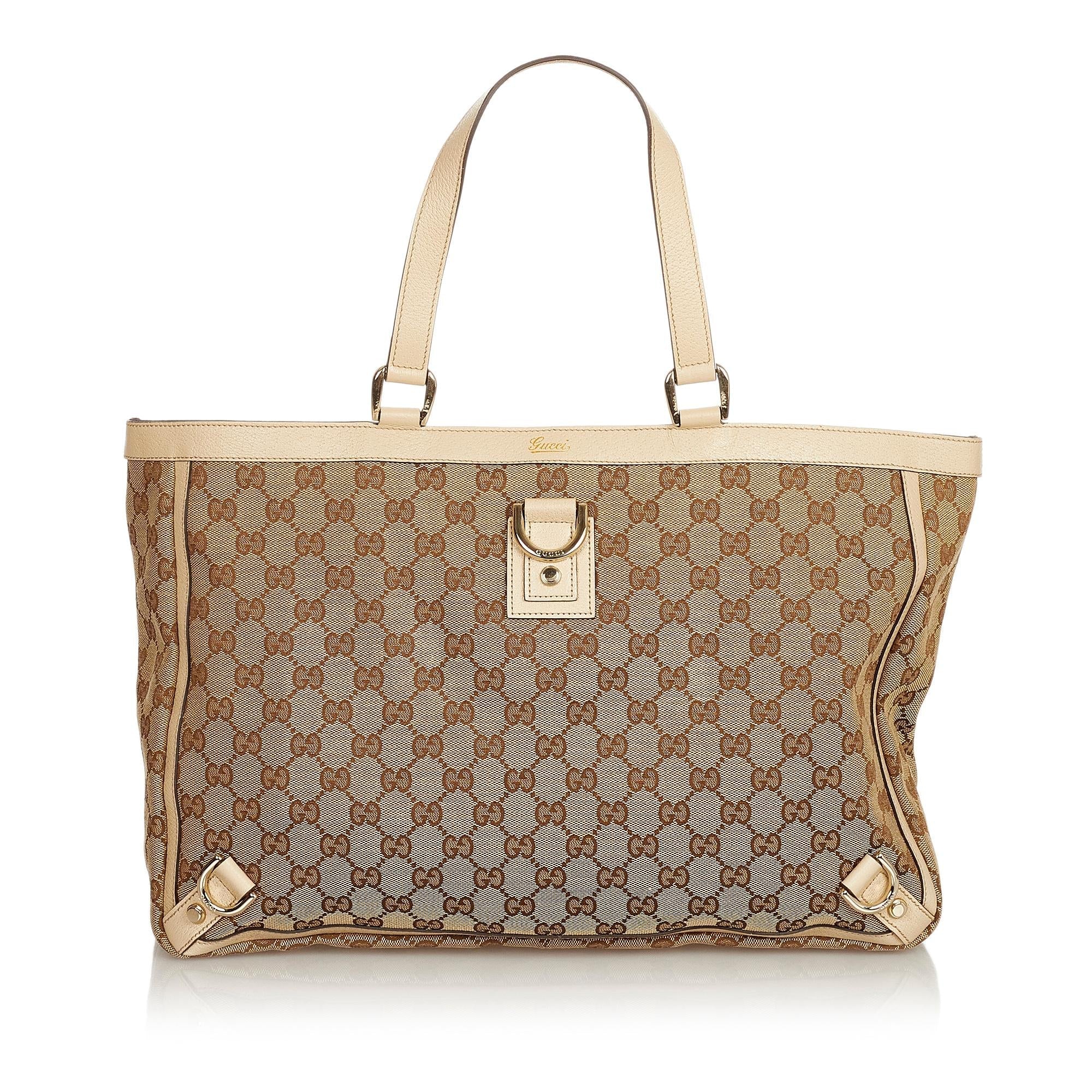 Gucci Gucci Canvas Abbey D- Ring Tote Bag (SHG-26005)