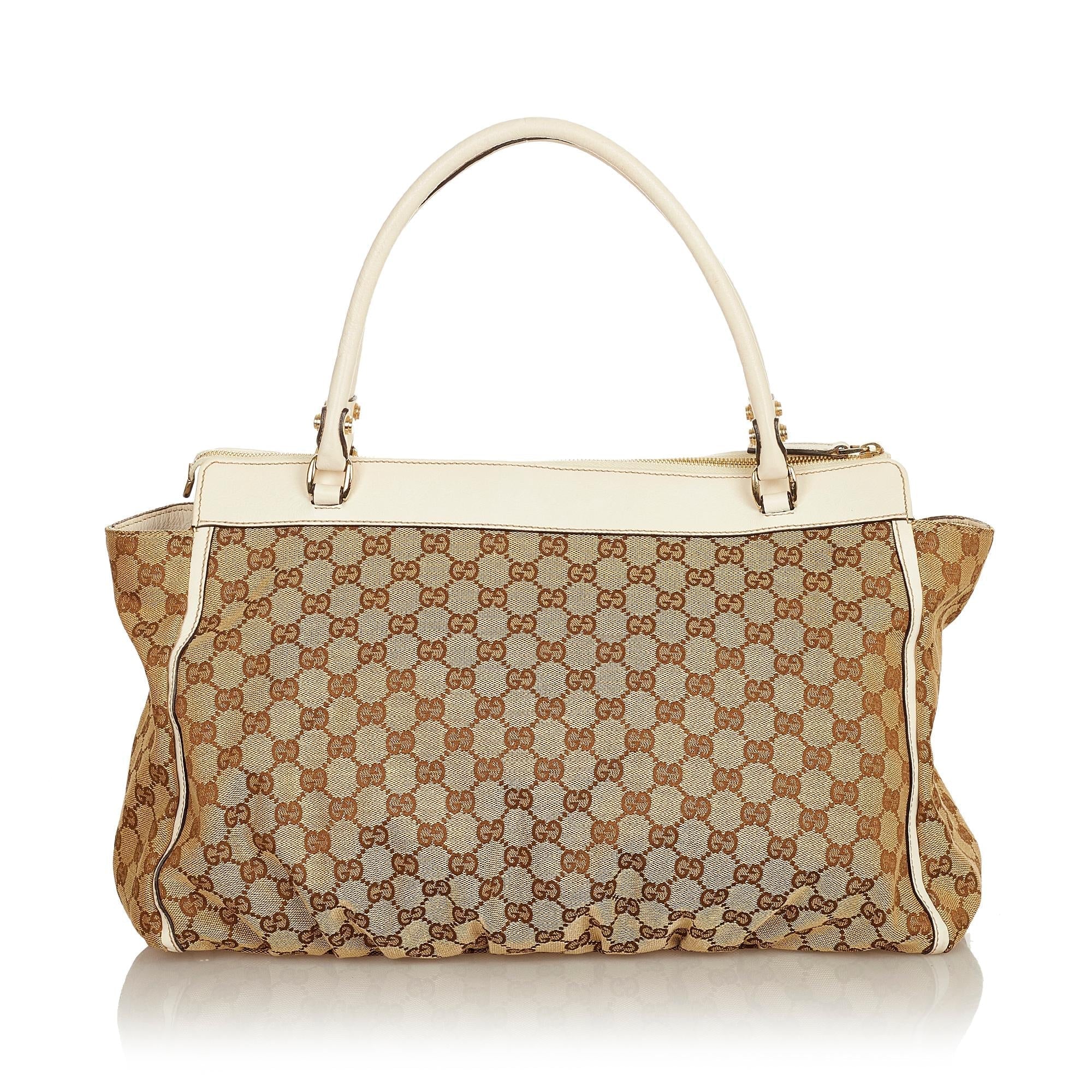 Gucci GG Canvas Abbey-D Ring Tote Bag (SHG-32563)