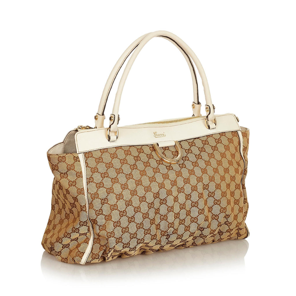 Gucci GG Canvas Abbey-D Ring Tote Bag (SHG-32563)